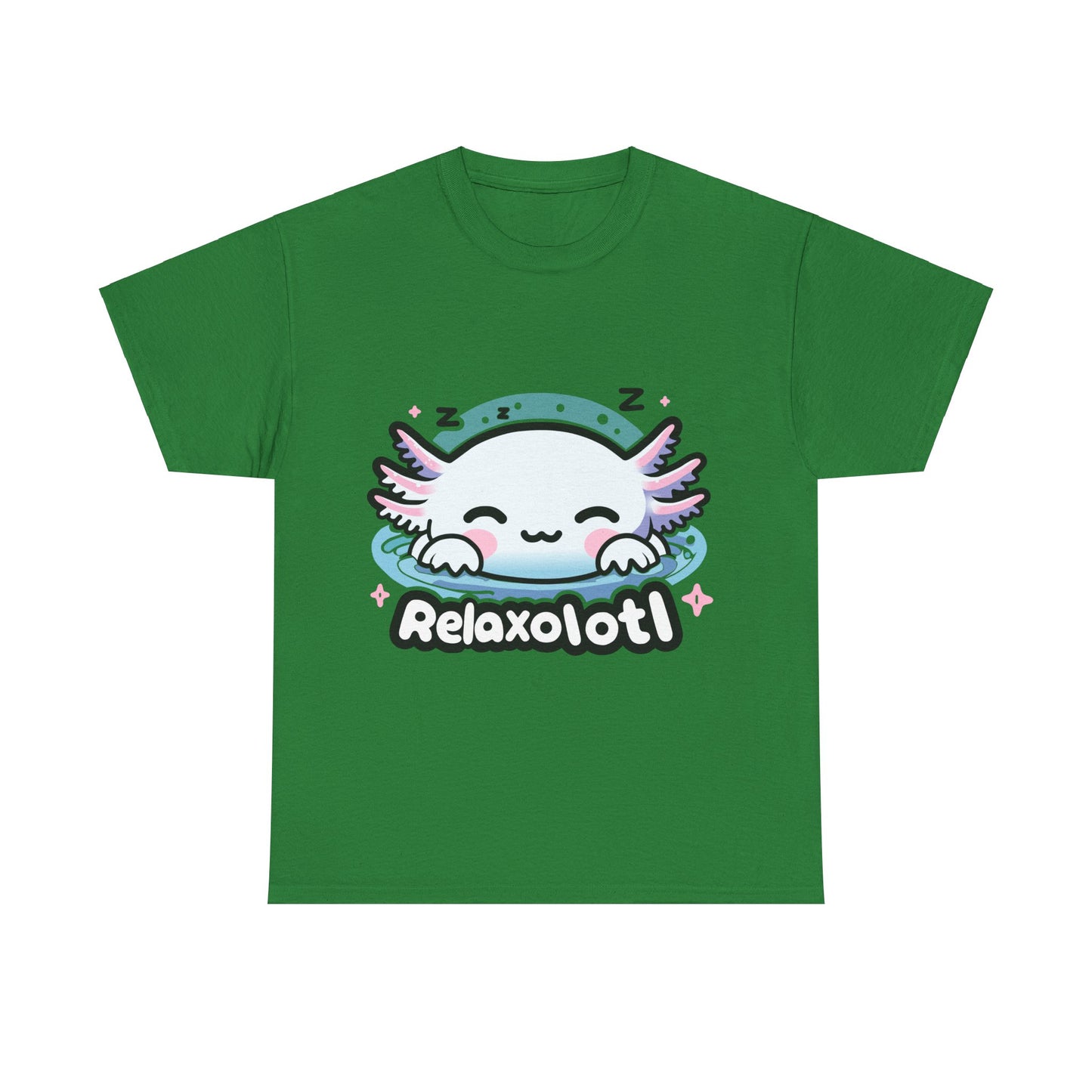 Cartoon Axolotl T-Shirt, Kawaii Aquatic Animal Tee, Cute Relaxolotl Lover Gift, unisex cotton shirt