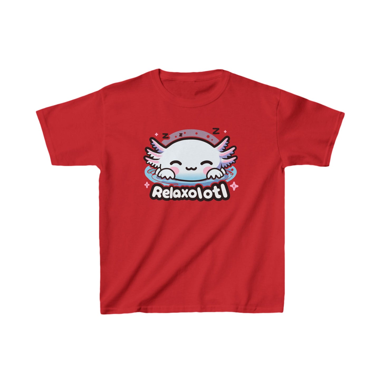 Cartoon kids Axolotl T-Shirt, Kawaii Aquatic Animal Tee, Cute Relaxolotl Lover Gift, unisex cotton shirt