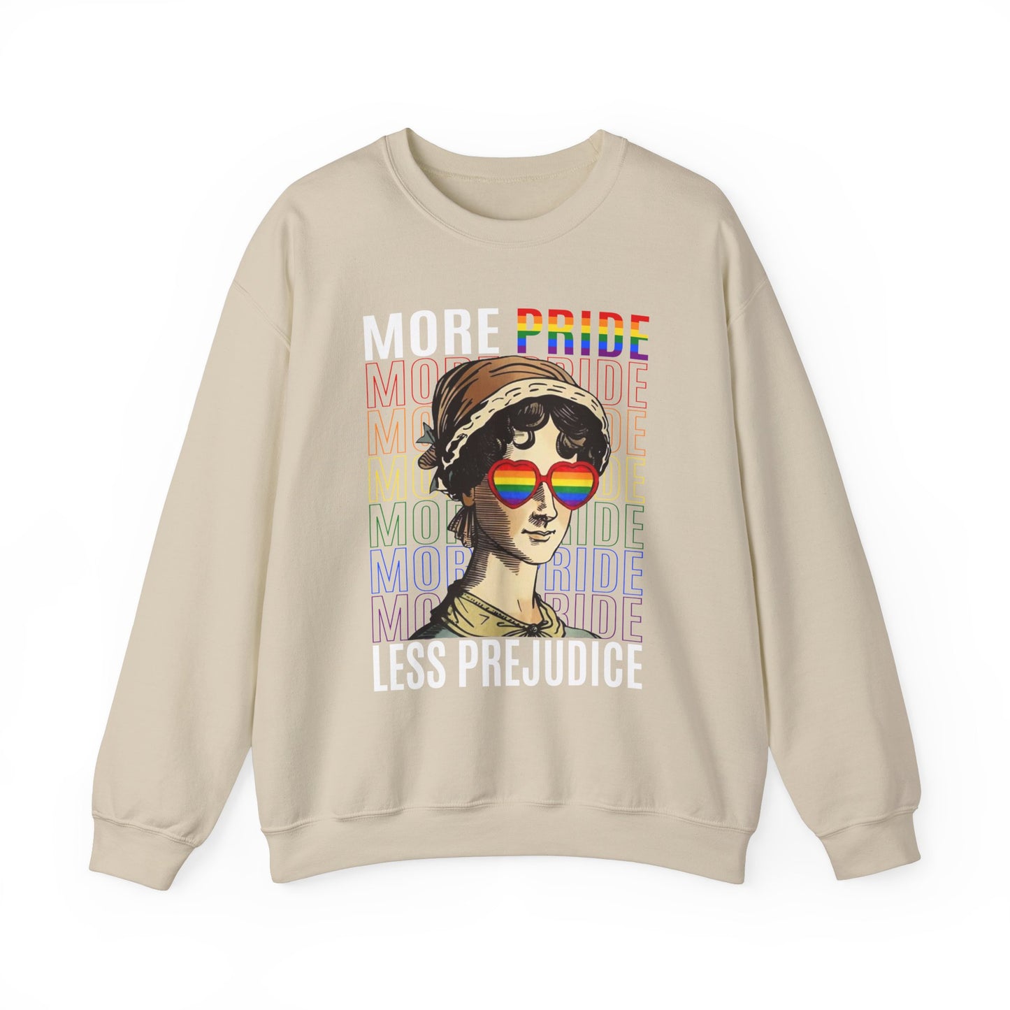 LGBTQ+ More Pride Less Prejudice Jane Austen humorous Pride Rainbow Unisex Sweatshirt