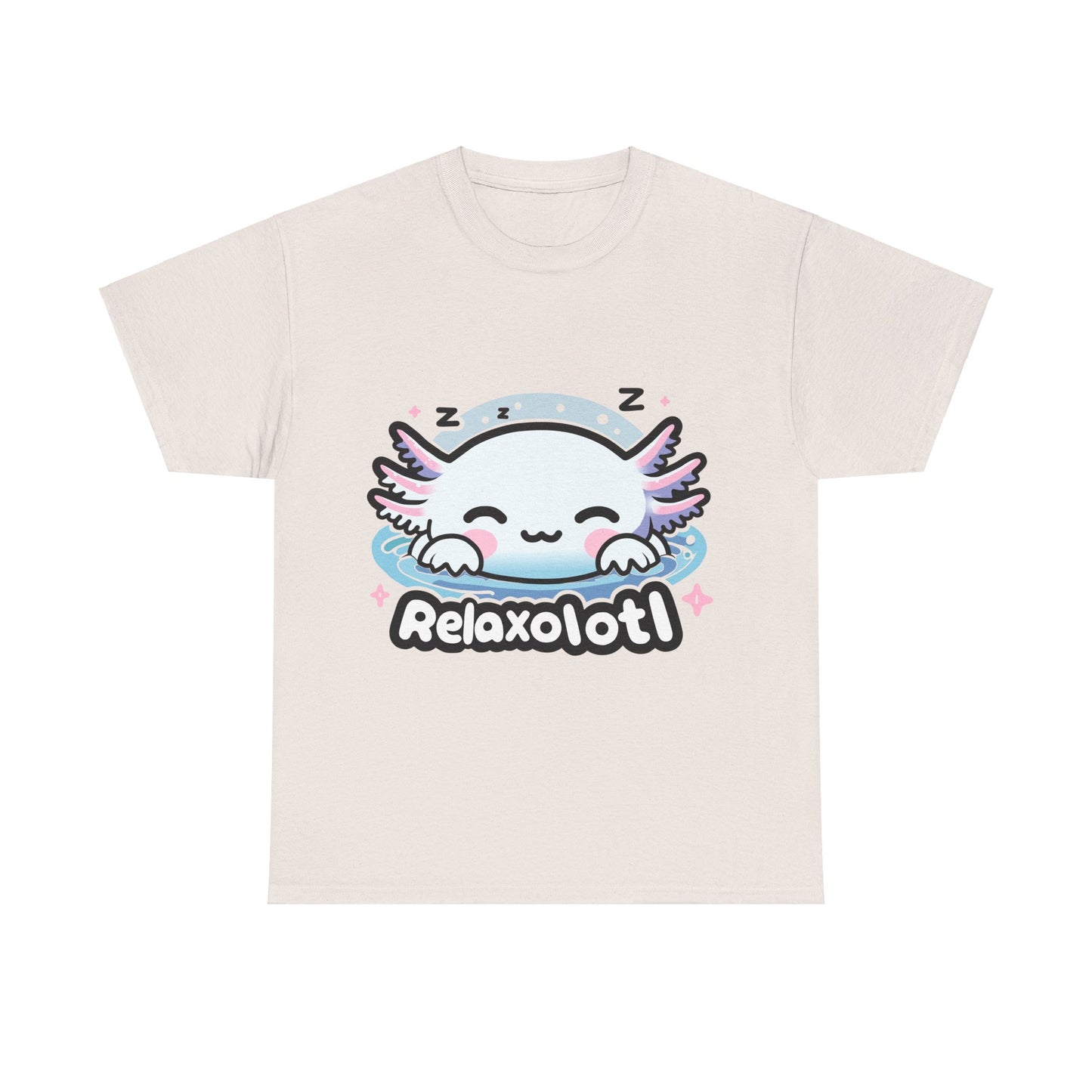 Cartoon Axolotl T-Shirt, Kawaii Aquatic Animal Tee, Cute Relaxolotl Lover Gift, unisex cotton shirt