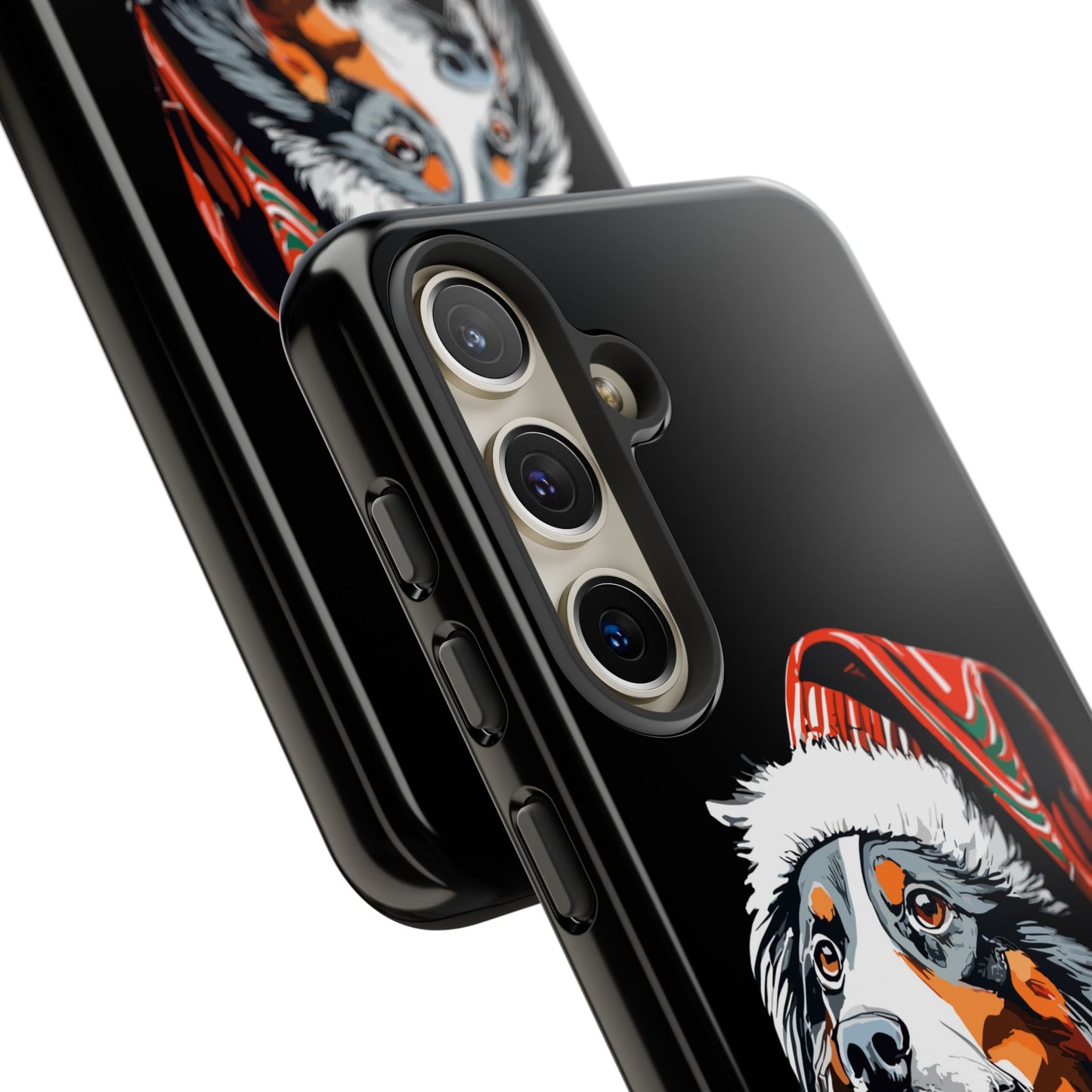 Festive Australian Shepherd Christmas Phone Case - Compatible with 16, 15, Pro Max, Galaxy, & Pixel