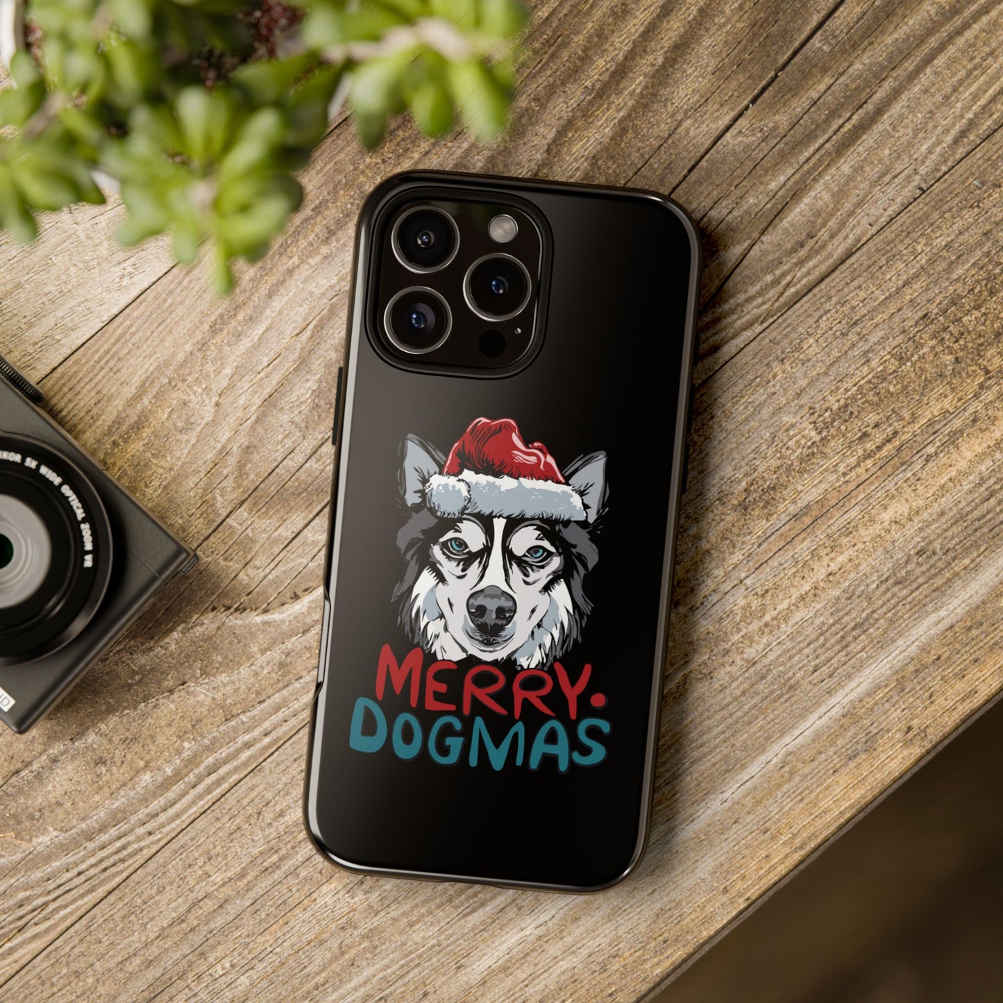 Festive Husky Christmas Phone Case for 16, Pro Max, 15, Pixel, & Galaxy - Cute Winter Dog Cover, Perfect Holiday Pet Gift