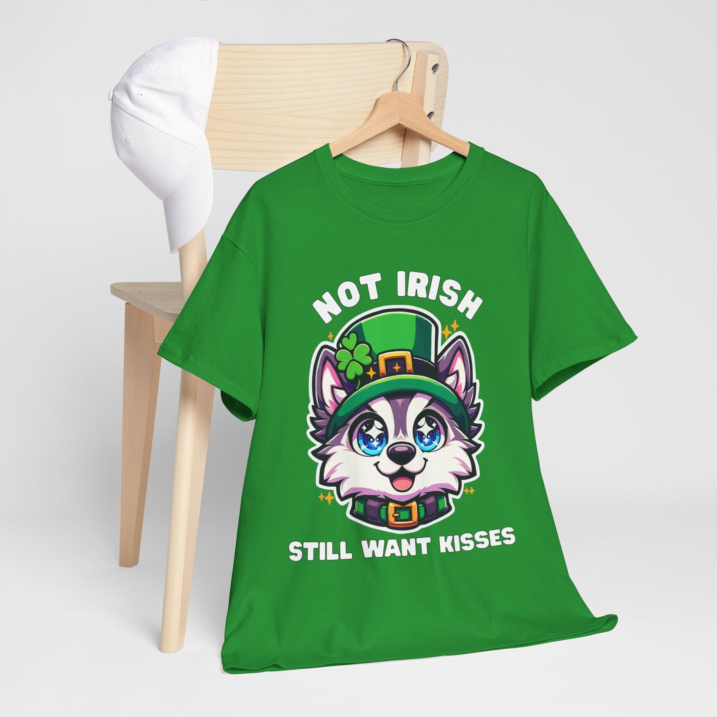 Not Irish But Kissable Husky T-Shirt - St. Patrick’s Day Themed Tee