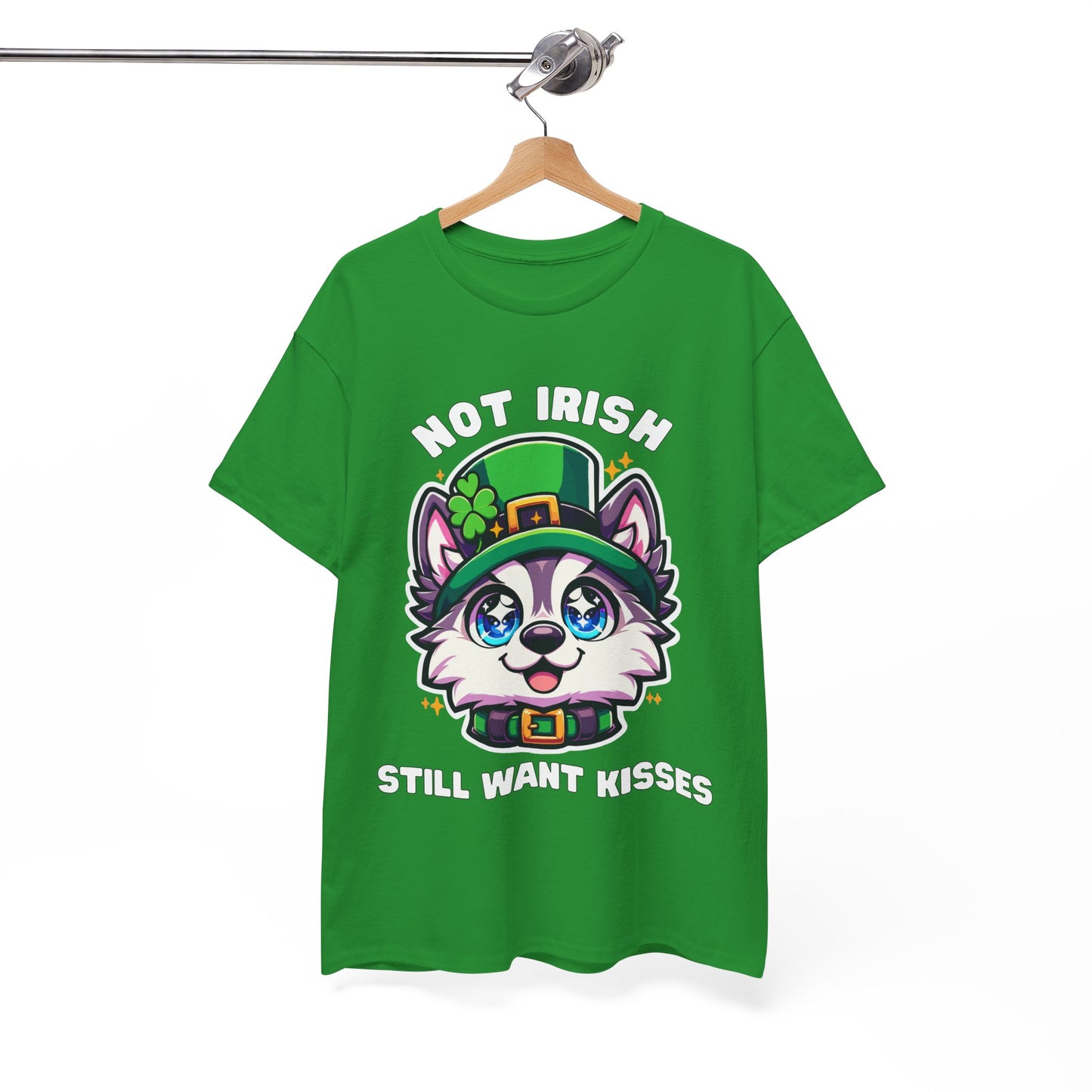 Not Irish But Kissable Husky T-Shirt - St. Patrick’s Day Themed Tee