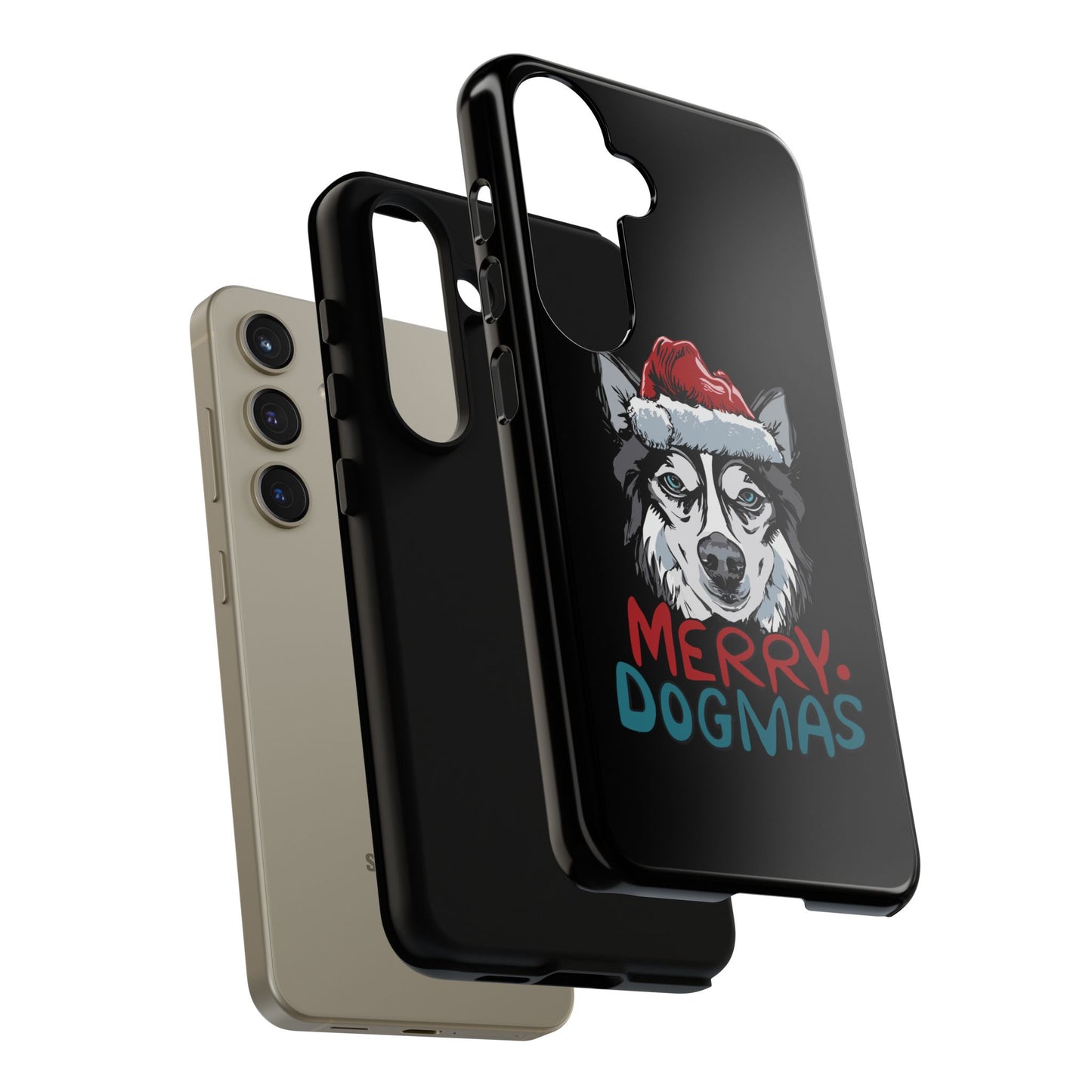 Festive Husky Christmas Phone Case for 16, Pro Max, 15, Pixel, & Galaxy - Cute Winter Dog Cover, Perfect Holiday Pet Gift