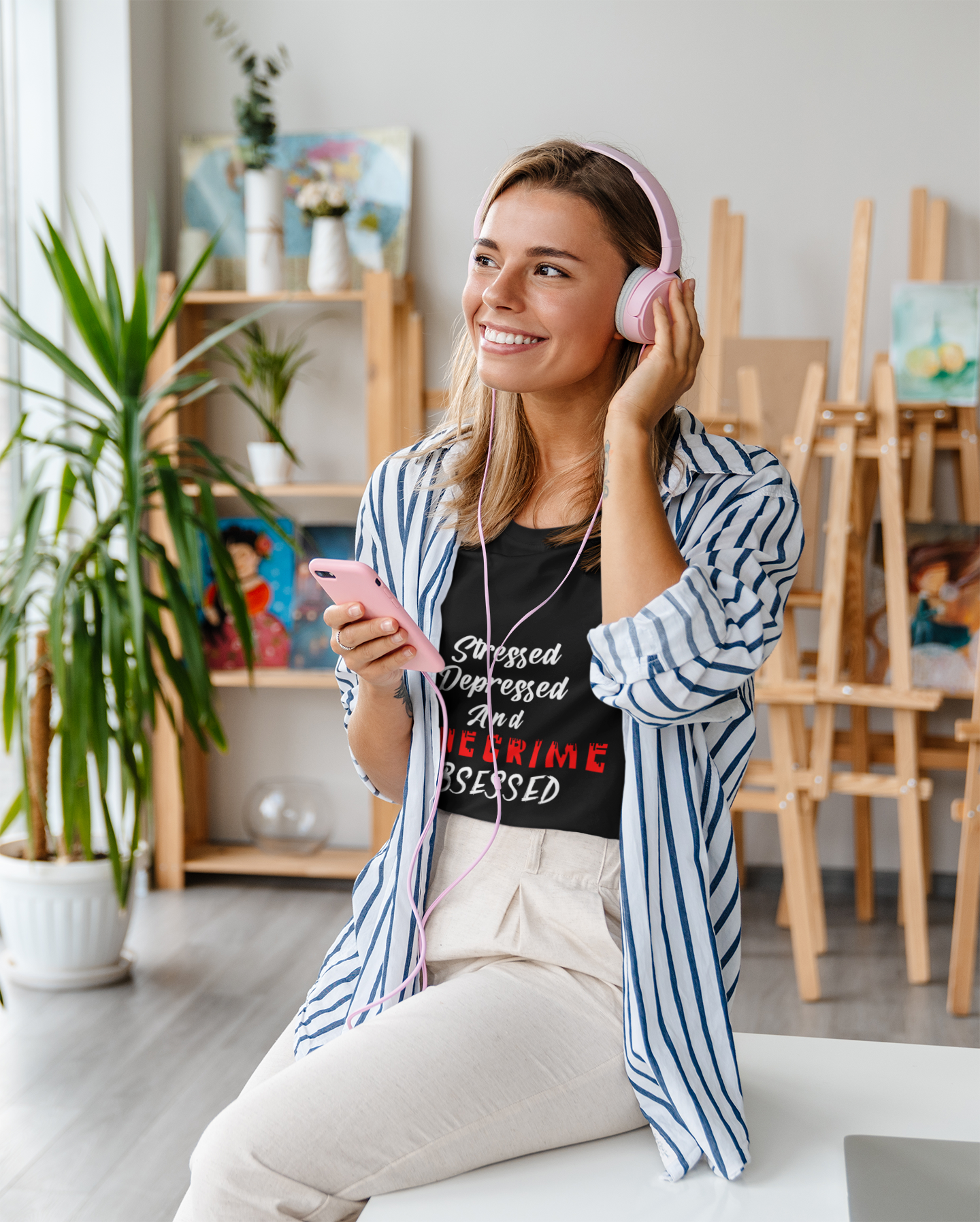 True Crime Lover Shirt, True Crime Fan, Stressed Depressed and True Crime Obsessed