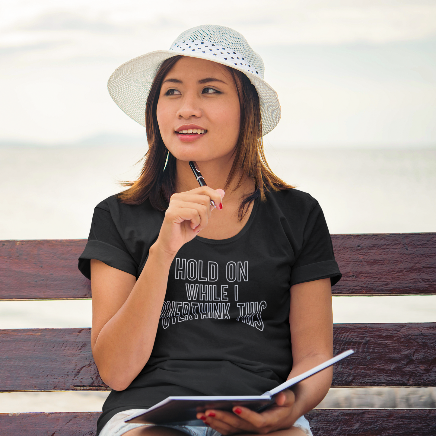 Funny anxiety shirt, hold on while I overthink this , Humorous Mental Health Tshirt