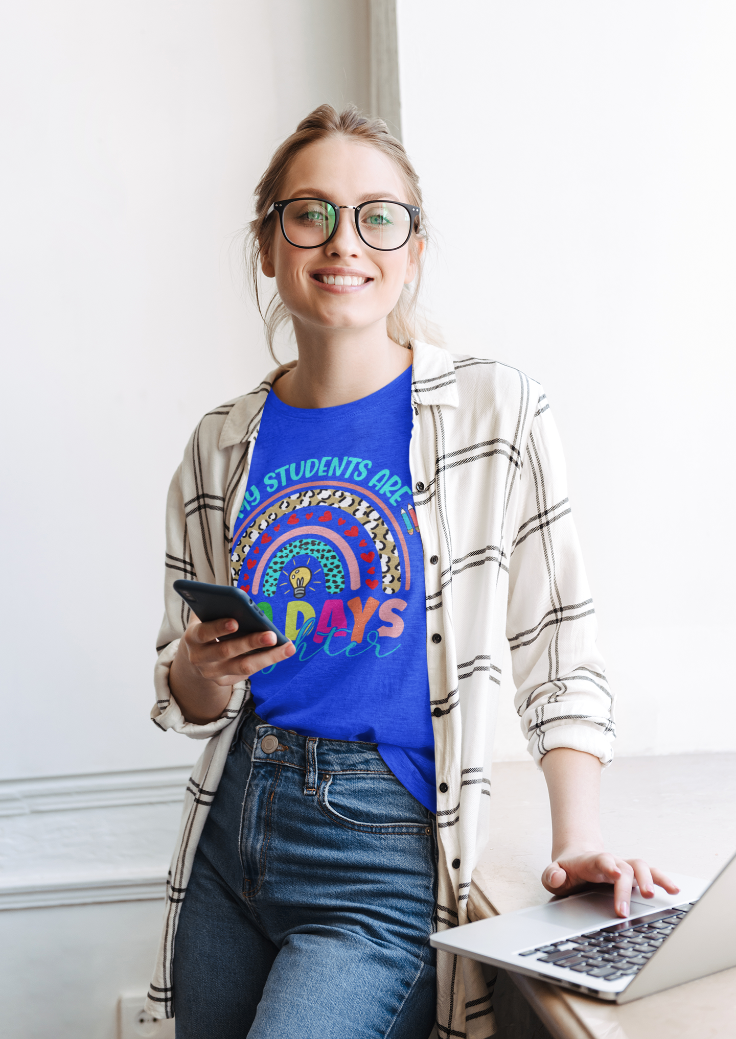 Funny school tshirt, students are 100 days brighter shirt, teacher hundred days tee