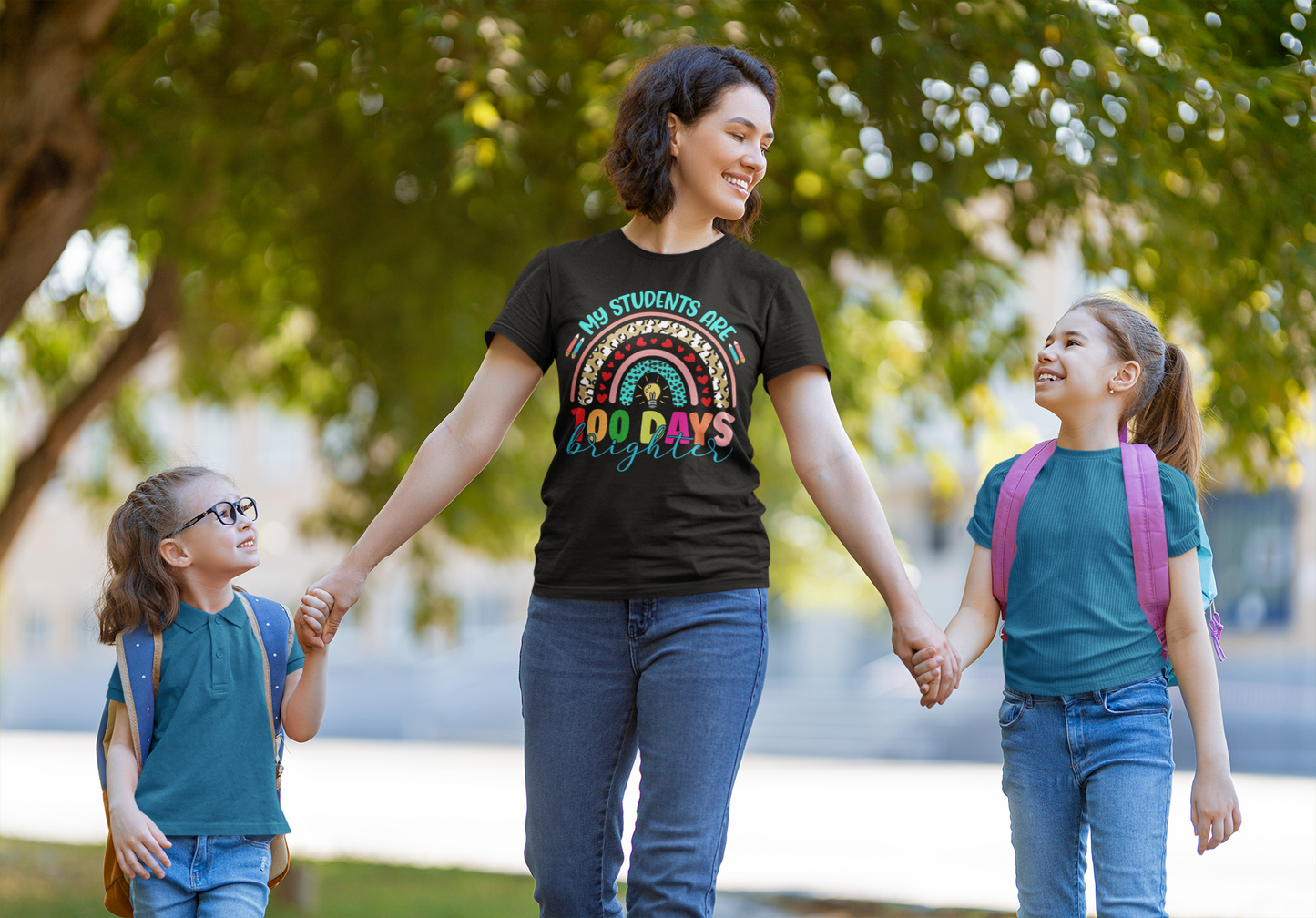 Funny school tshirt, students are 100 days brighter shirt, teacher hundred days tee