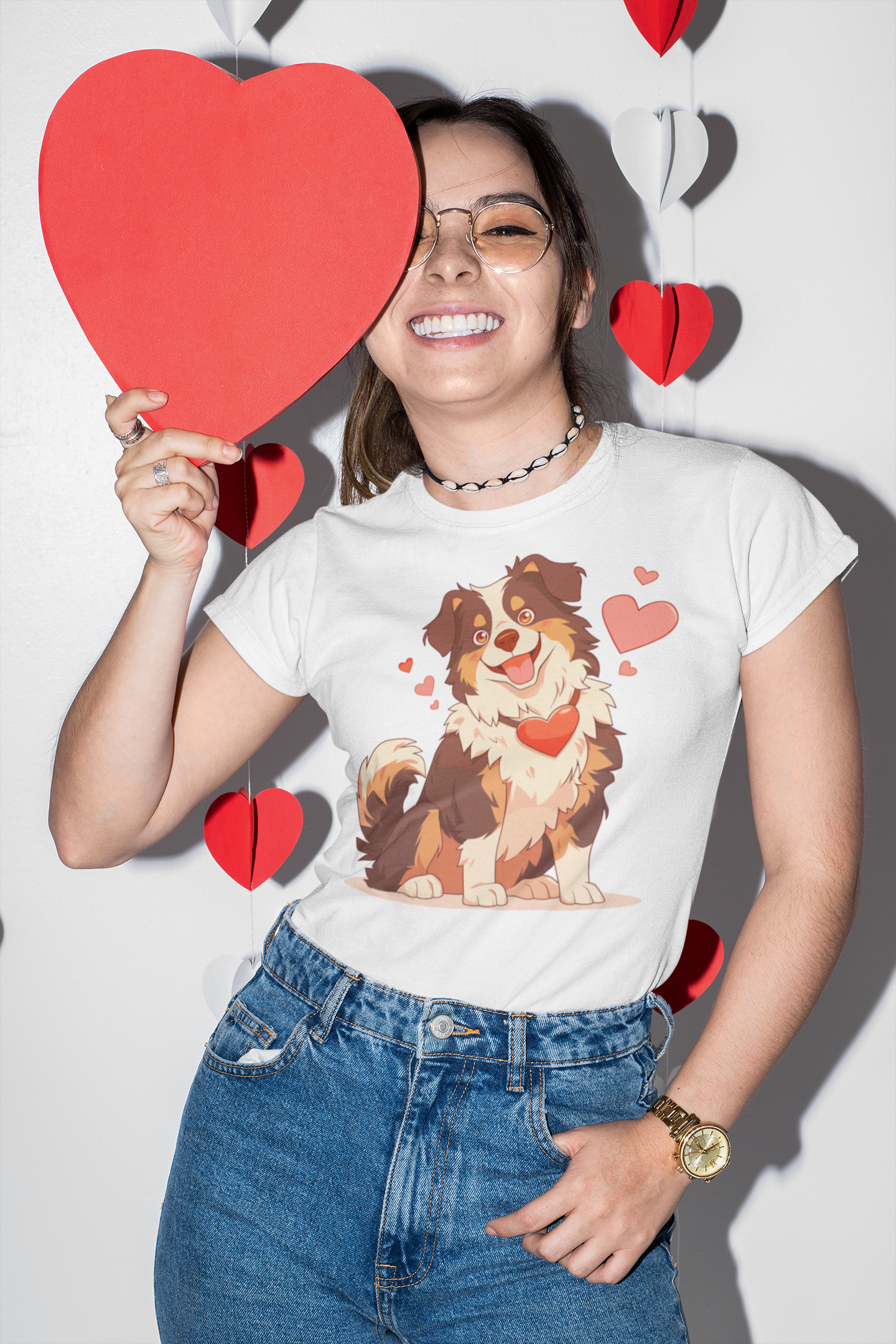 Cute Australian Sheperd Valentine's Day shirt, My Dog Is My Valentine, Valentines Dog Lover Shirt, Aussie Sheperd Lover Gift, Dog Mom shirt