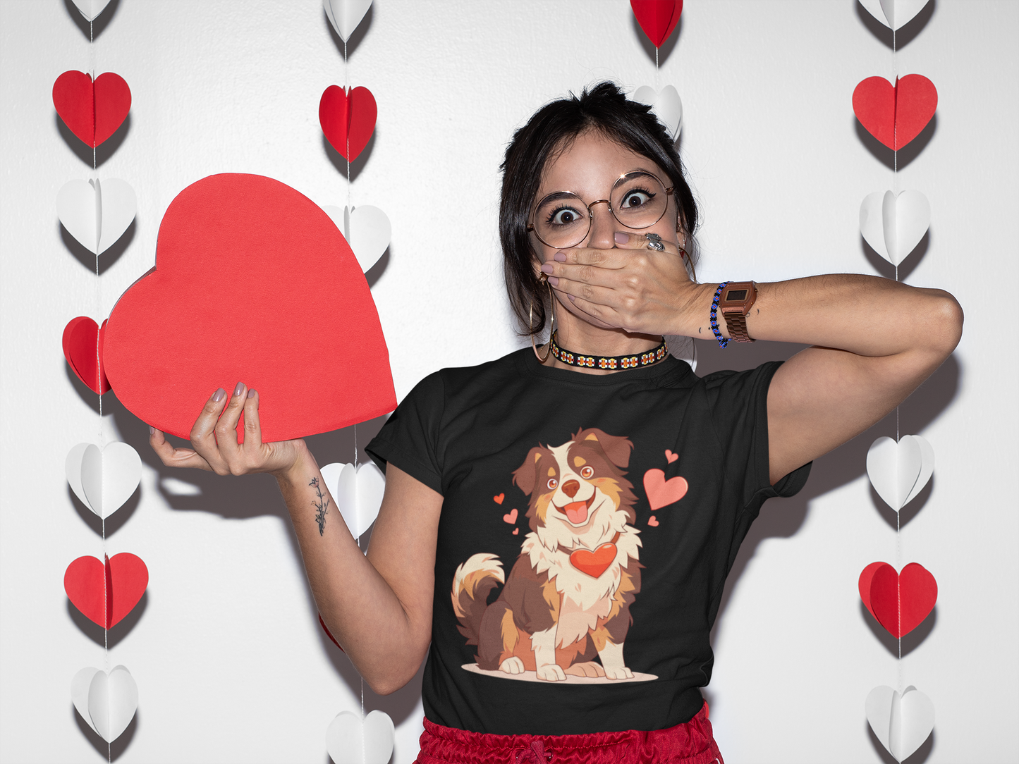 Cute Australian Sheperd Valentine's Day shirt, My Dog Is My Valentine, Valentines Dog Lover Shirt, Aussie Sheperd Lover Gift, Dog Mom shirt