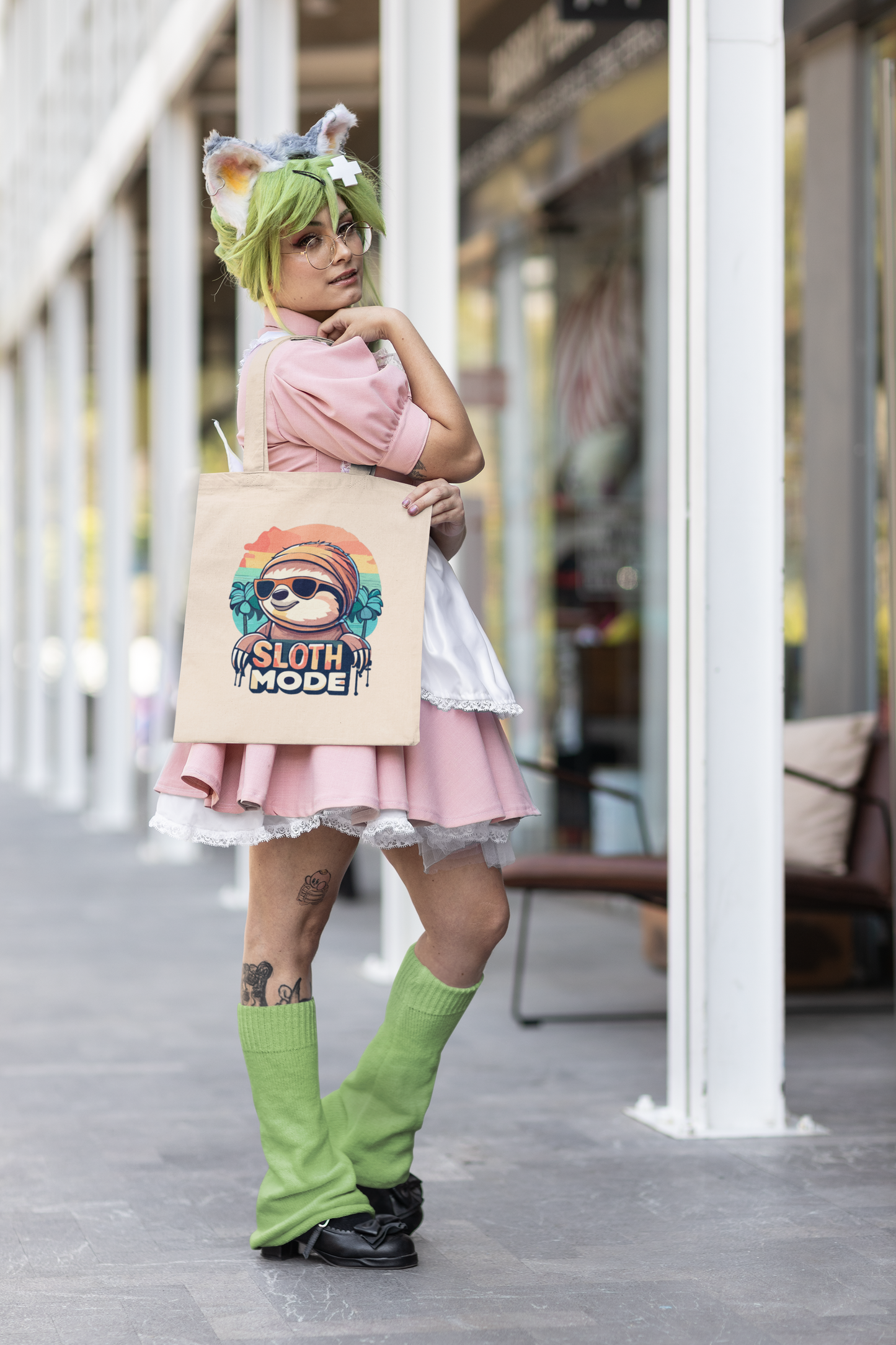 Sloth mode Cotton Canvas Tote Bag
