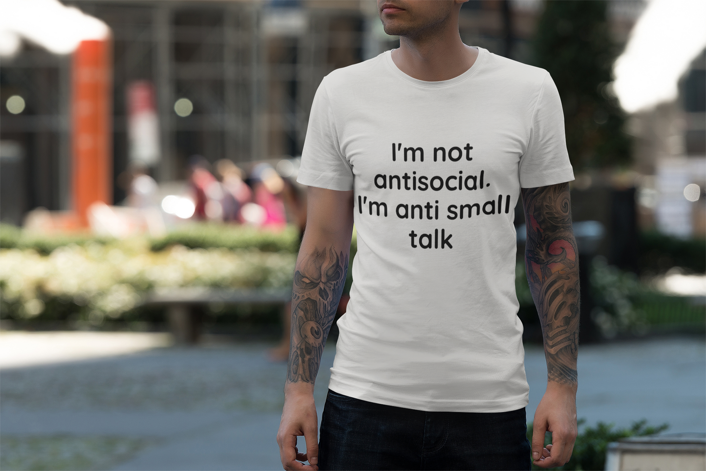 “I’m Not Antisocial – I’m Just Anti Small Talk” Introvert Humor T-Shirt (Unisex Cotton Tee)