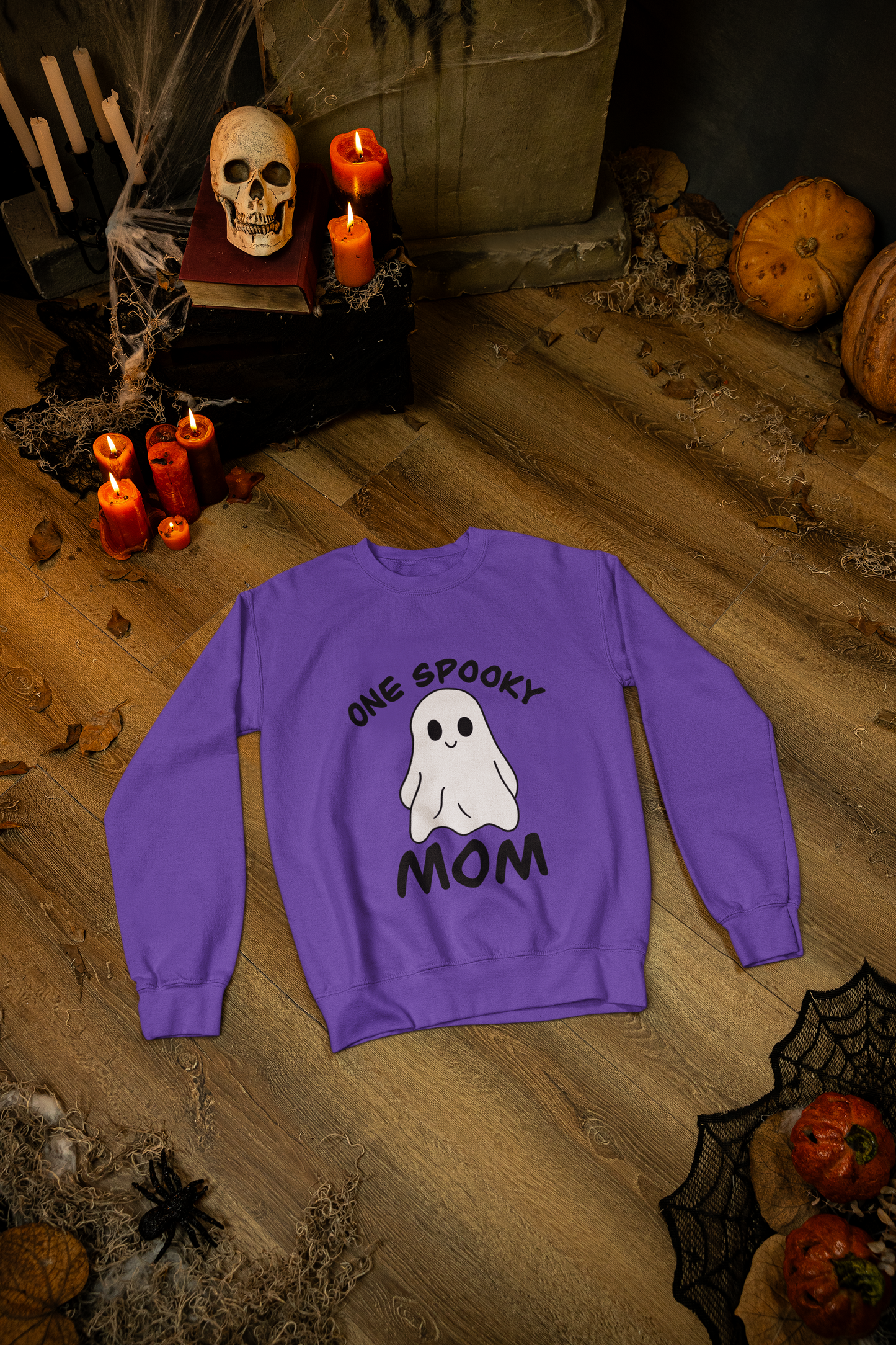 One Spooky Mom Halloween Sweatshirt | Cute Ghost Fall Sweater for Moms