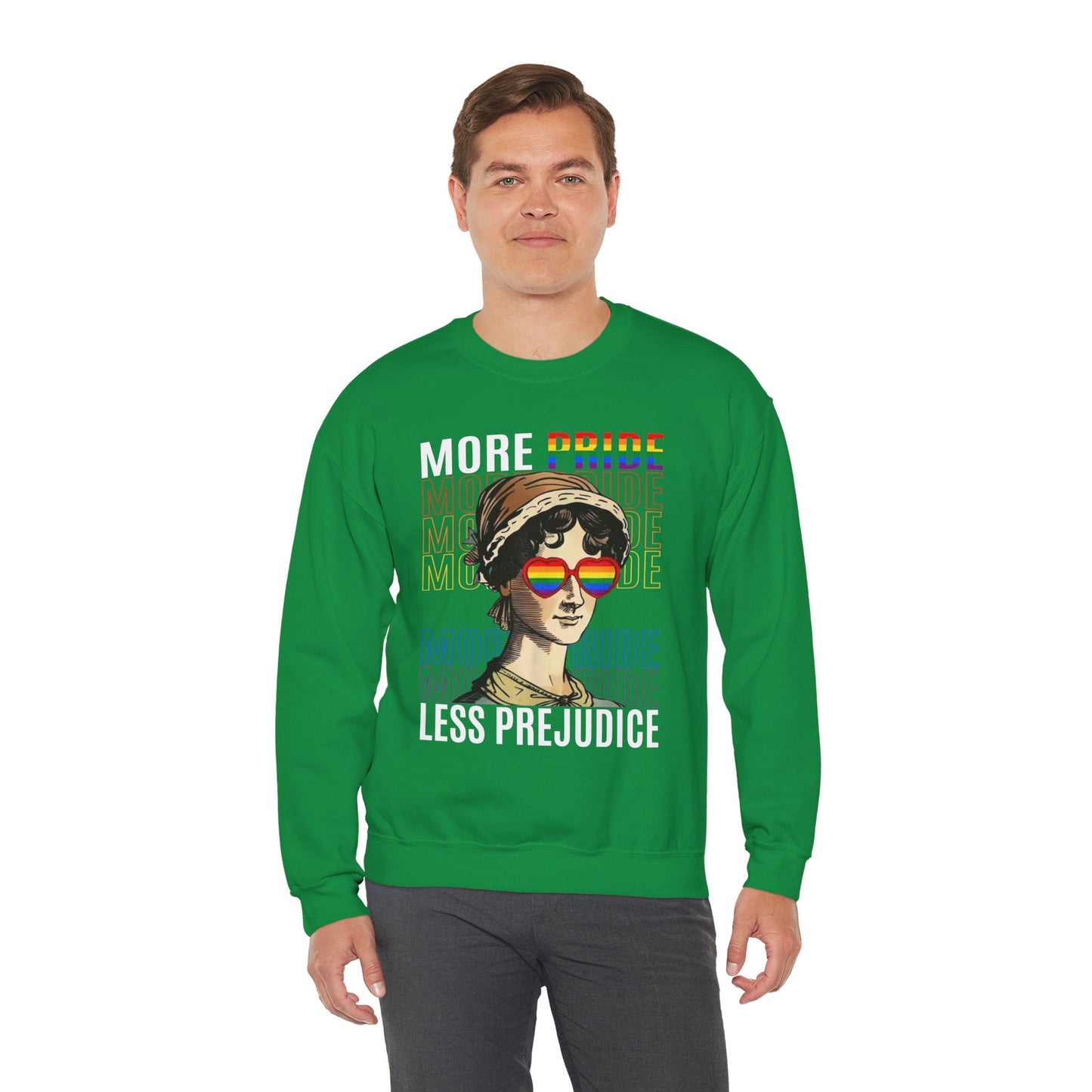 LGBTQ+ More Pride Less Prejudice Jane Austen humorous Pride Rainbow Unisex Sweatshirt