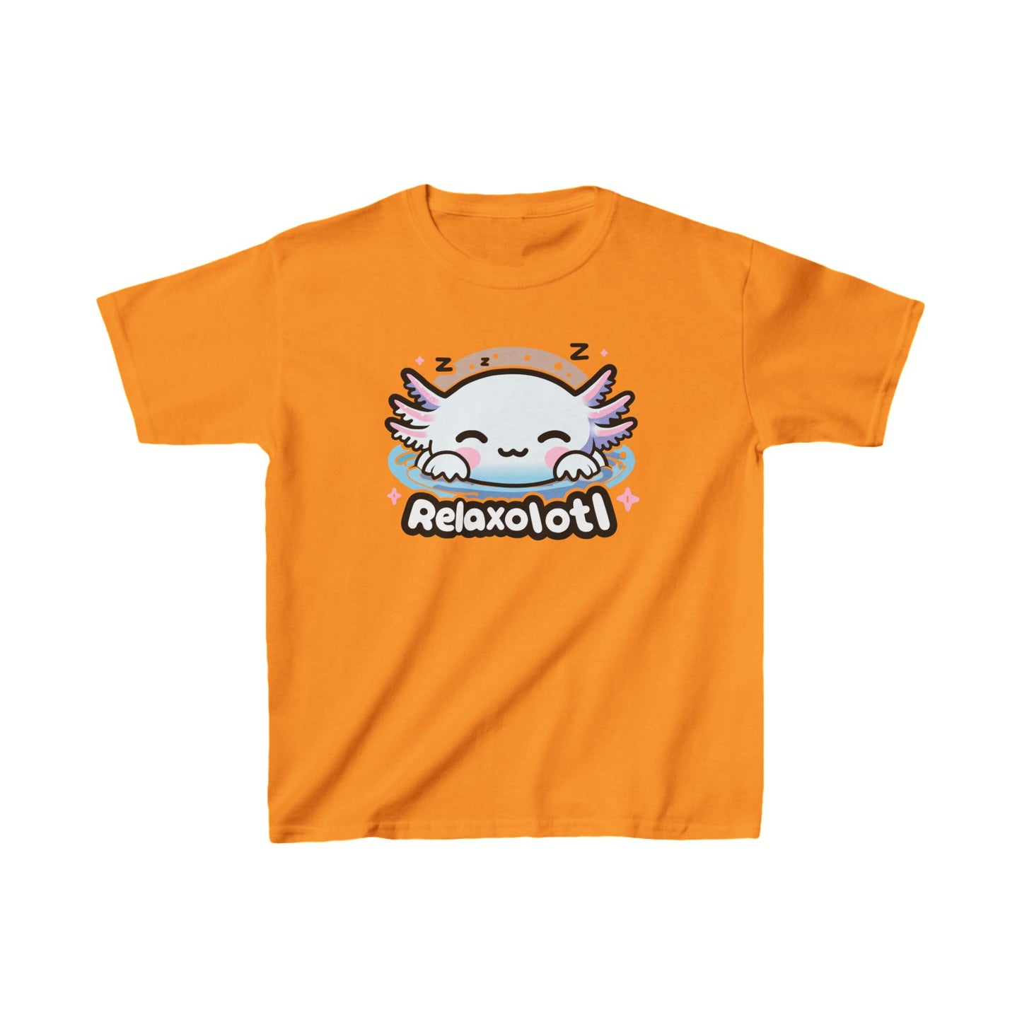 Cartoon kids Axolotl T-Shirt, Kawaii Aquatic Animal Tee, Cute Relaxolotl Lover Gift, unisex cotton shirt