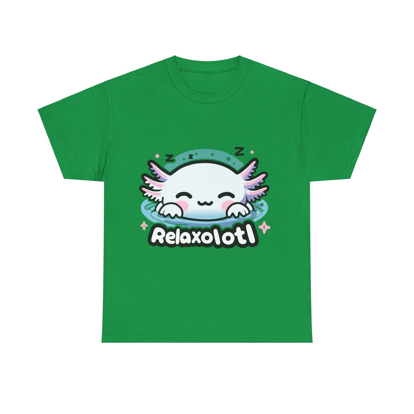 Cartoon Axolotl T-Shirt, Kawaii Aquatic Animal Tee, Cute Relaxolotl Lover Gift, unisex cotton shirt