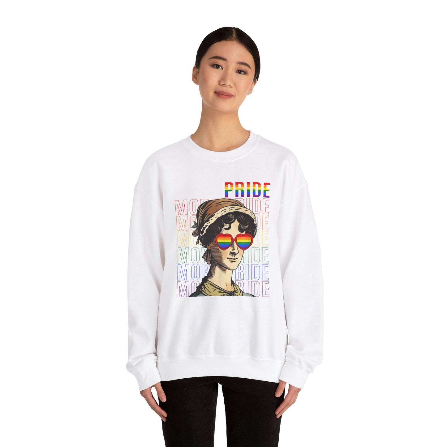 LGBTQ+ More Pride Less Prejudice Jane Austen humorous Pride Rainbow Unisex Sweatshirt