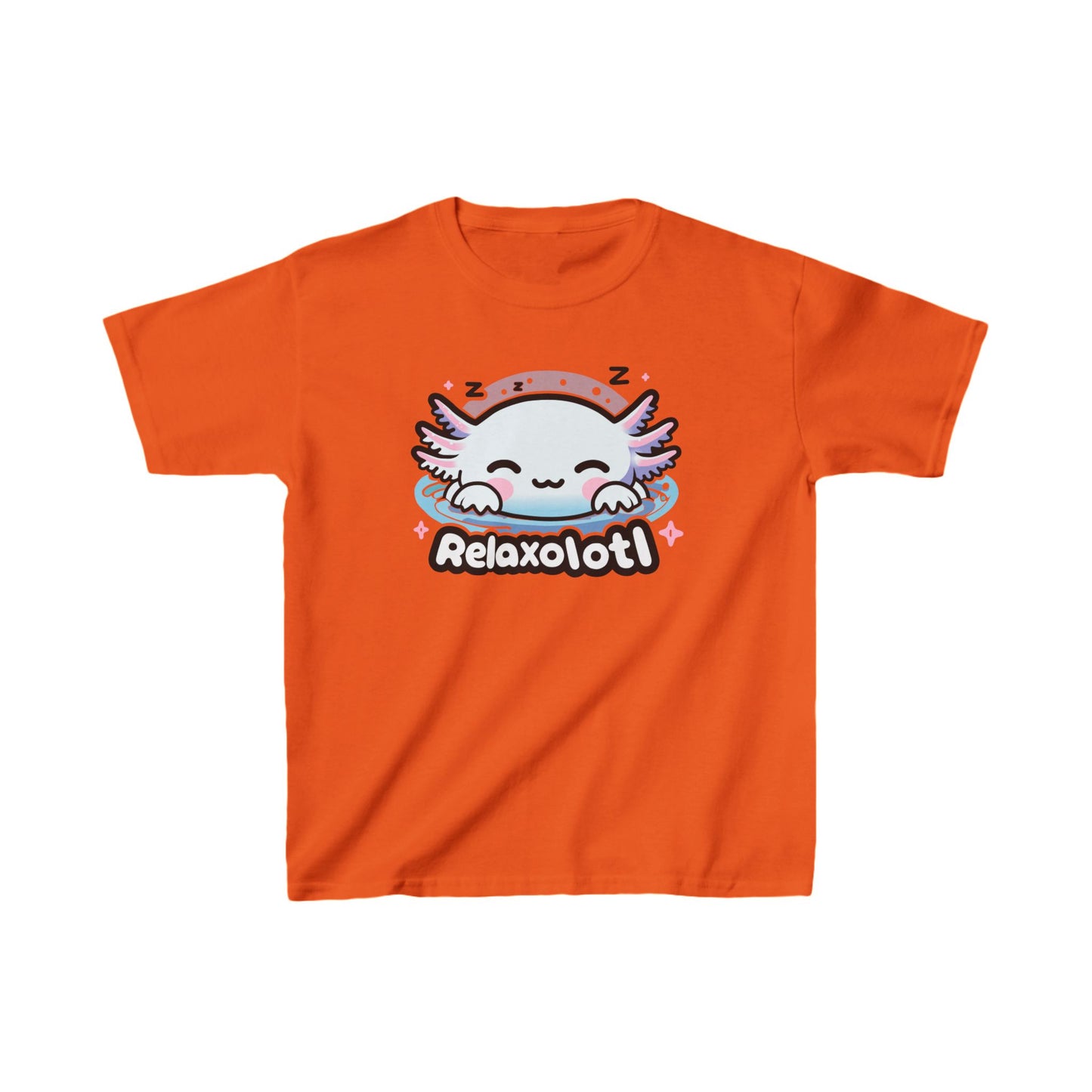 Cartoon kids Axolotl T-Shirt, Kawaii Aquatic Animal Tee, Cute Relaxolotl Lover Gift, unisex cotton shirt