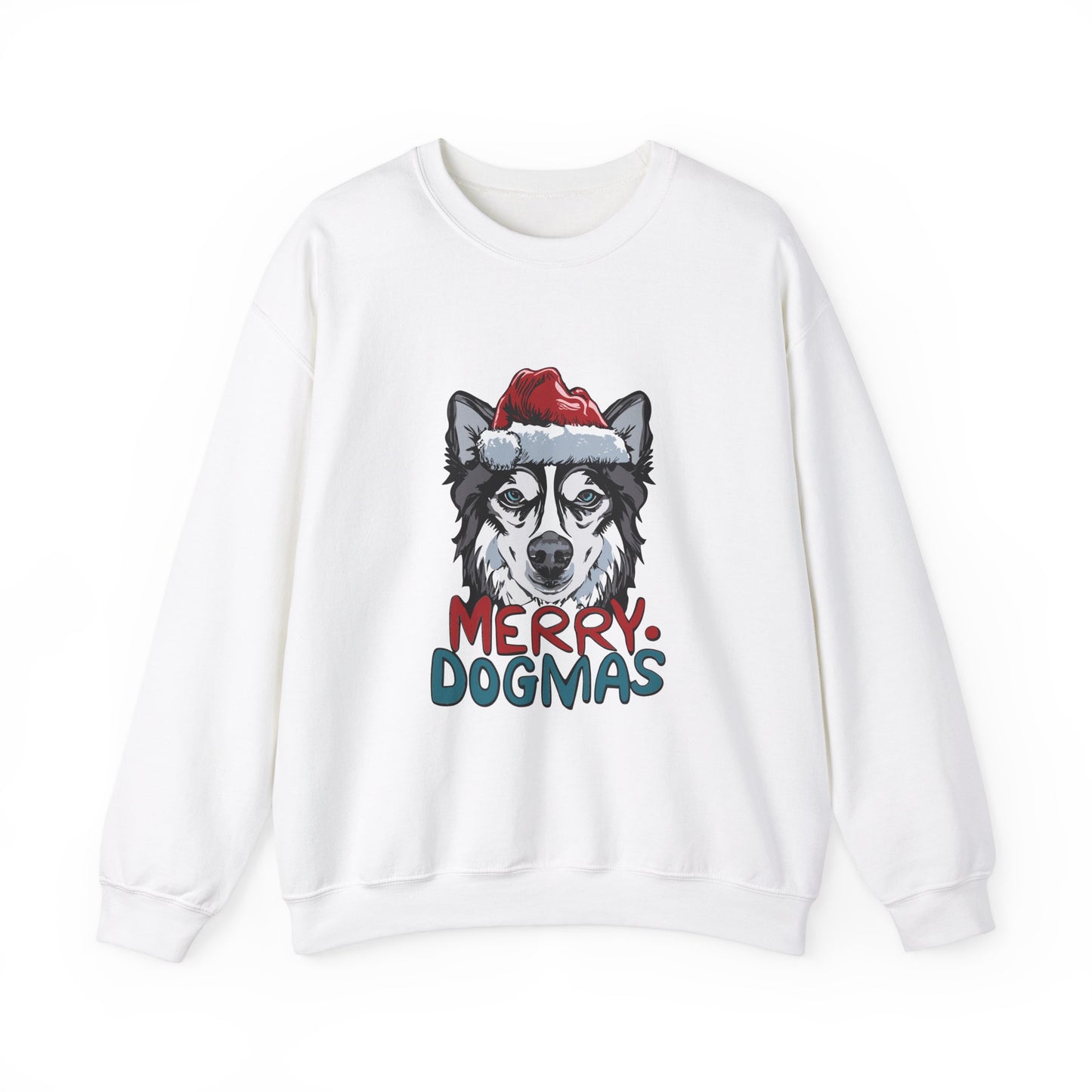 Cute Husky Christmas Sweathirt, Animal Lover Gift For Christmas, Christmas Merry Dogmas Unisex Heavy Blend™ Crewneck Sweatshirt