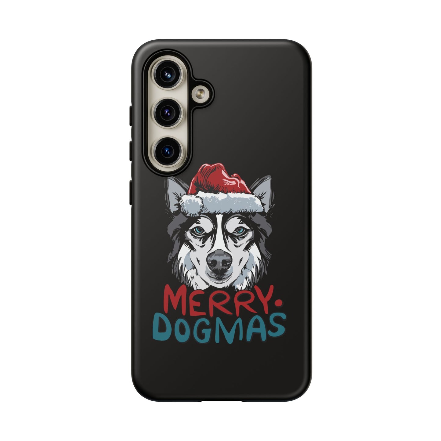 Festive Husky Christmas Phone Case for 16, Pro Max, 15, Pixel, & Galaxy - Cute Winter Dog Cover, Perfect Holiday Pet Gift