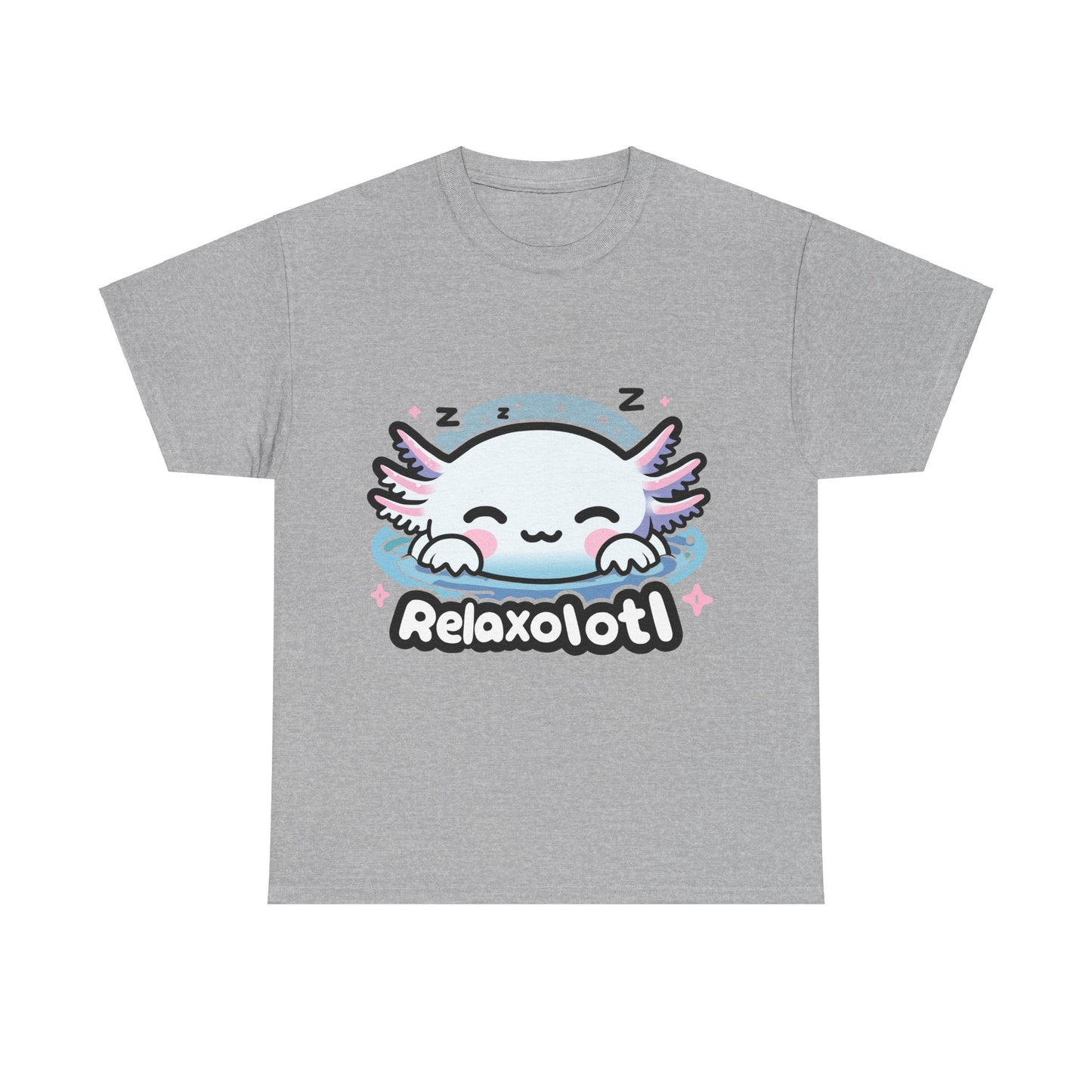 Cartoon Axolotl T-Shirt, Kawaii Aquatic Animal Tee, Cute Relaxolotl Lover Gift, unisex cotton shirt