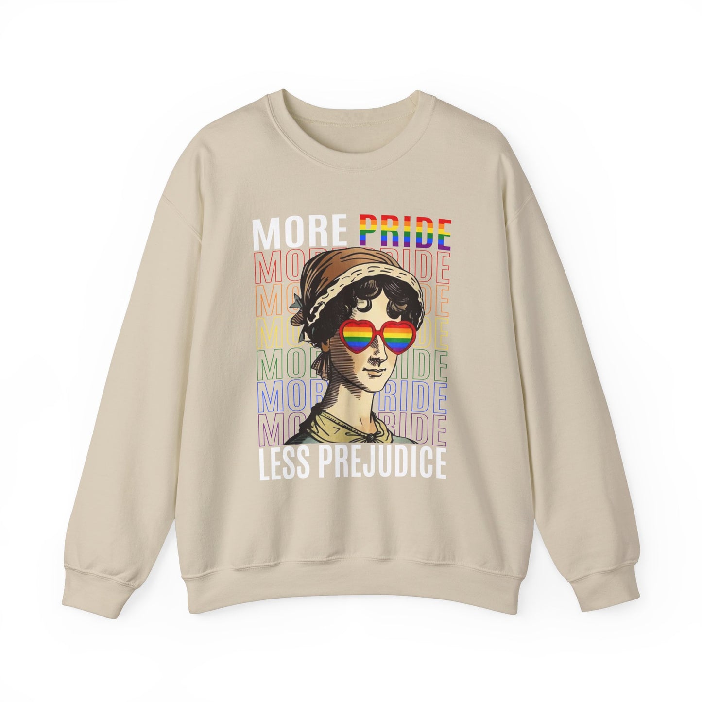 LGBTQ+ More Pride Less Prejudice Emily Dickinson humorous Pride Rainbow Unisex Sweatshirt