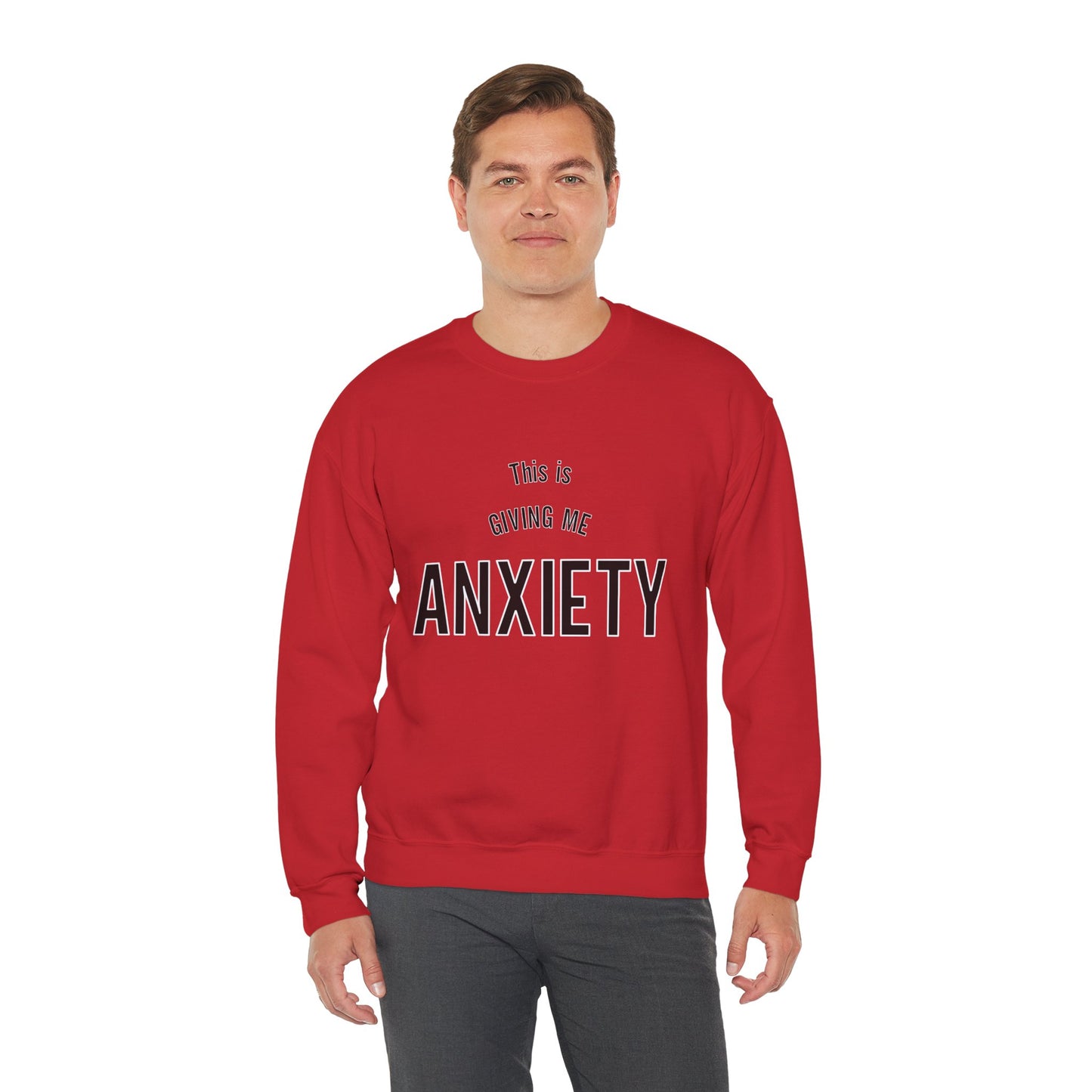 Funny anxiety shirt, this is giving me anxiety, Humorous Mental Health Unisex Sweatshirt