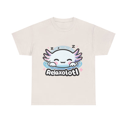 Cartoon  Axolotl T-Shirt, Kawaii Aquatic Animal Tee, Cute Relaxolotl Lover Gift, unisex cotton shirt