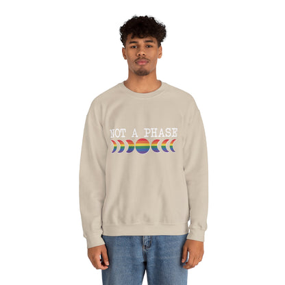 LGBTQ+ Pride "Not a Phase" Rainbow Moon Phases Design Soft Unisex Pullover