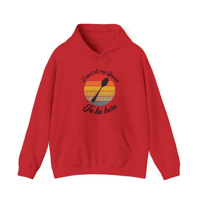 Humorous spoon theory hoodie, "I don't have enough spoons to be here hoodie" Empowering Stylish Comfort Apparel