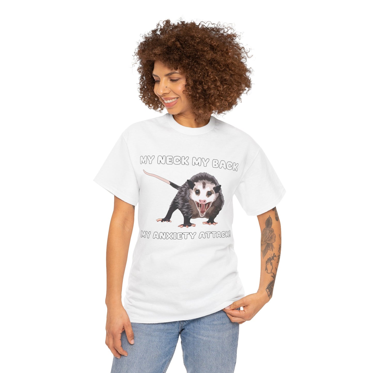 Opossum Anxiety Quote T-Shirt - Funny Stress-Relief Animal Tee