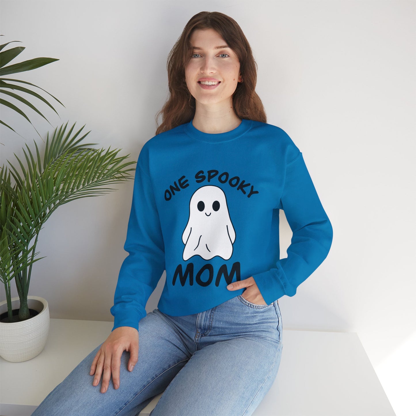 One Spooky Mom Halloween Sweatshirt | Cute Ghost Fall Sweater for Moms