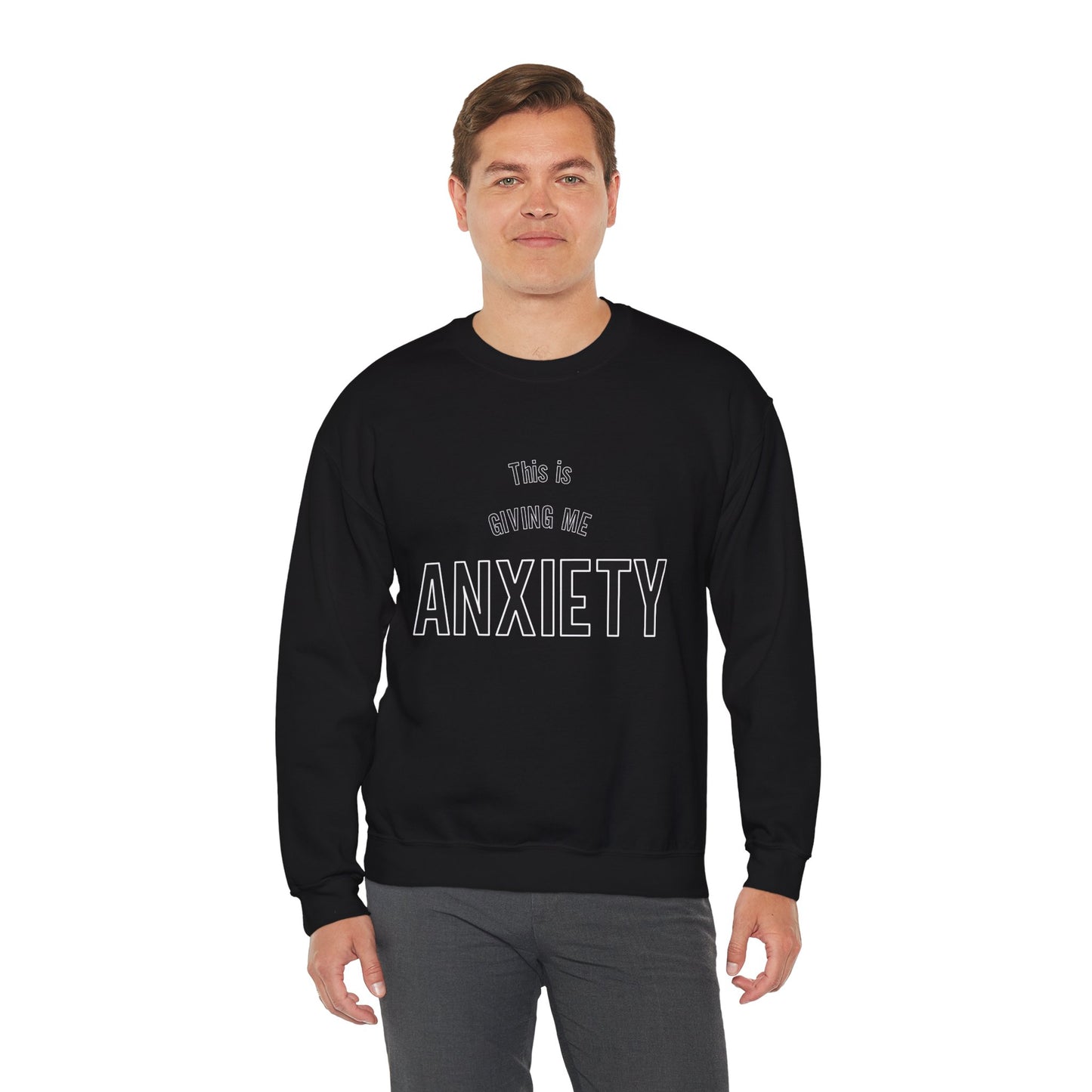 Funny anxiety shirt, this is giving me anxiety, Humorous Mental Health Unisex Sweatshirt