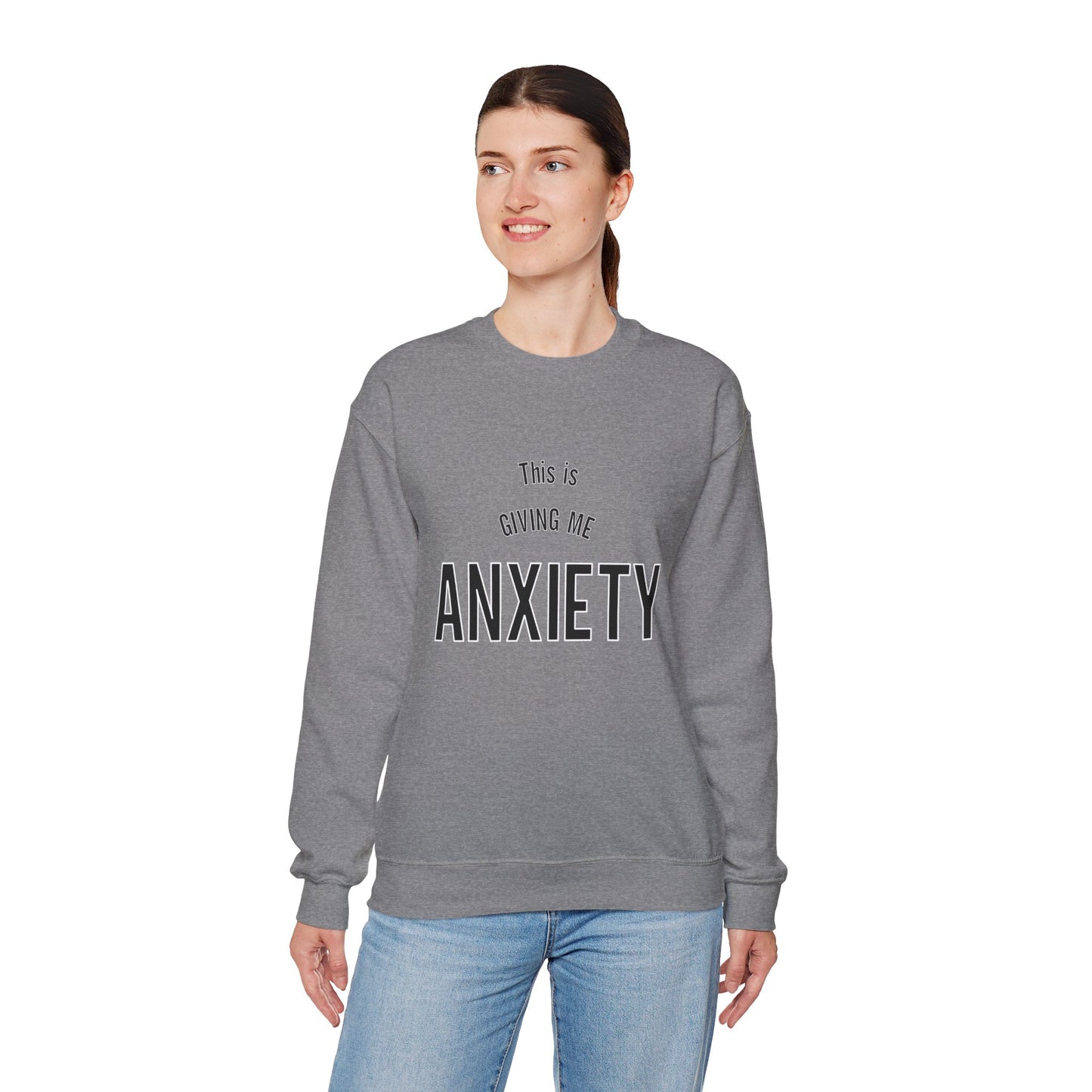 Funny anxiety shirt, this is giving me anxiety, Humorous Mental Health Unisex Sweatshirt