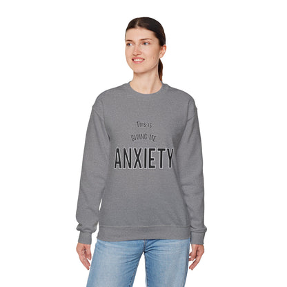 Funny anxiety shirt, this is giving me anxiety, Humorous Mental Health Unisex Sweatshirt