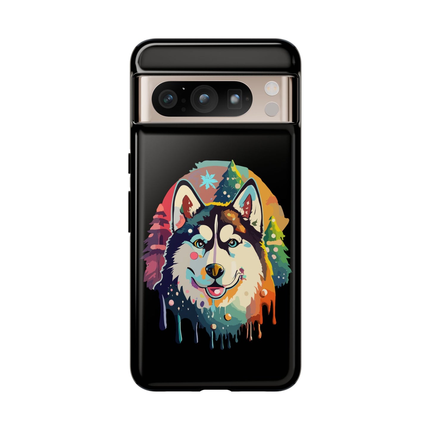 Festive Merry Dogmas Husky Christmas Phone Case for 16, Pro Max, & 15 - Cute Winter Dog Cover, Perfect Holiday Pet Gift