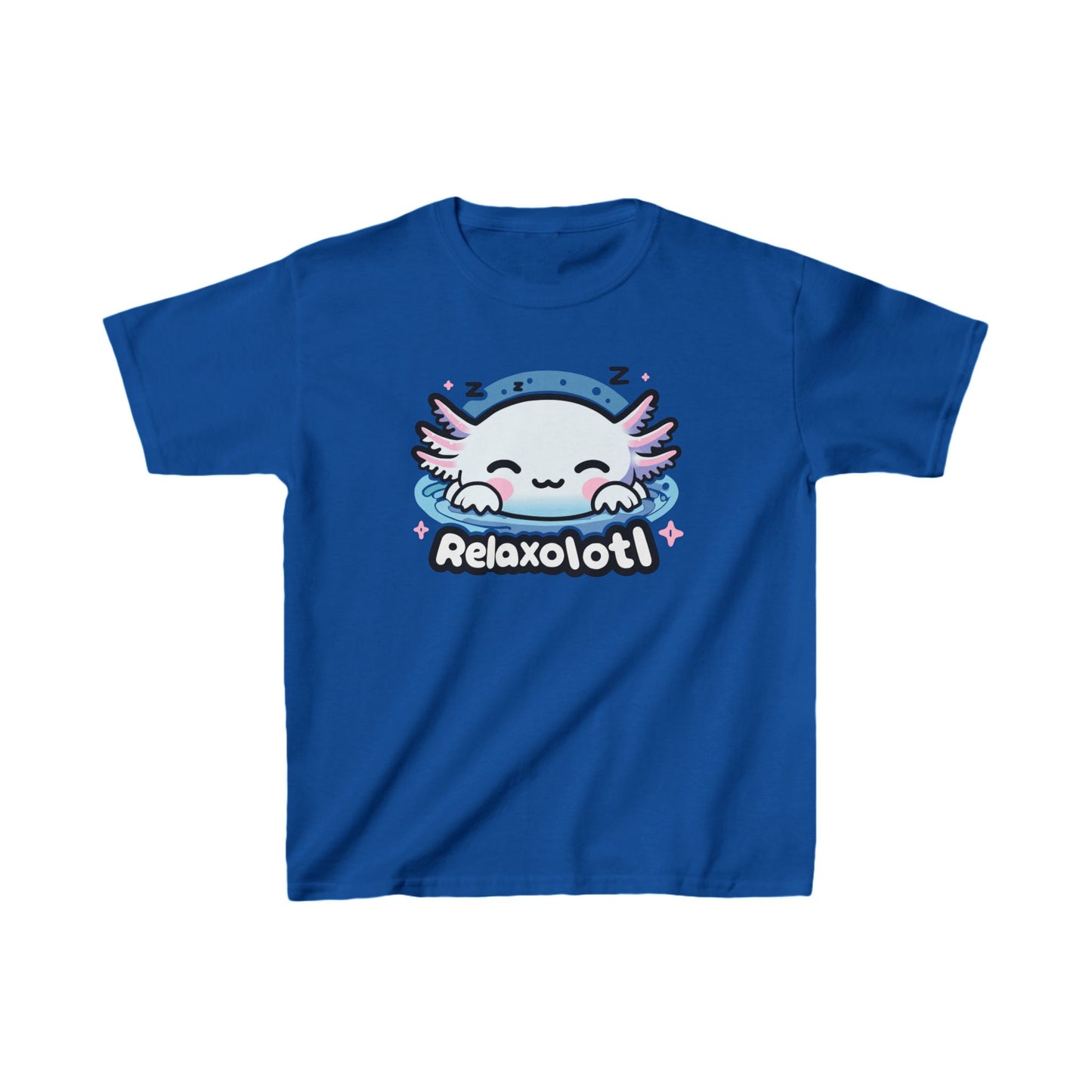 Cartoon kids Axolotl T-Shirt, Kawaii Aquatic Animal Tee, Cute Relaxolotl Lover Gift, unisex cotton shirt