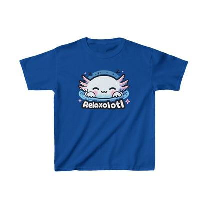 Cartoon kids Axolotl T-Shirt, Kawaii Aquatic Animal Tee, Cute Relaxolotl Lover Gift, unisex cotton shirt