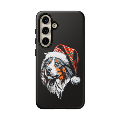 Festive Australian Shepherd Christmas Phone Case - Compatible with 16, 15,  Pro Max, Galaxy, & Pixel