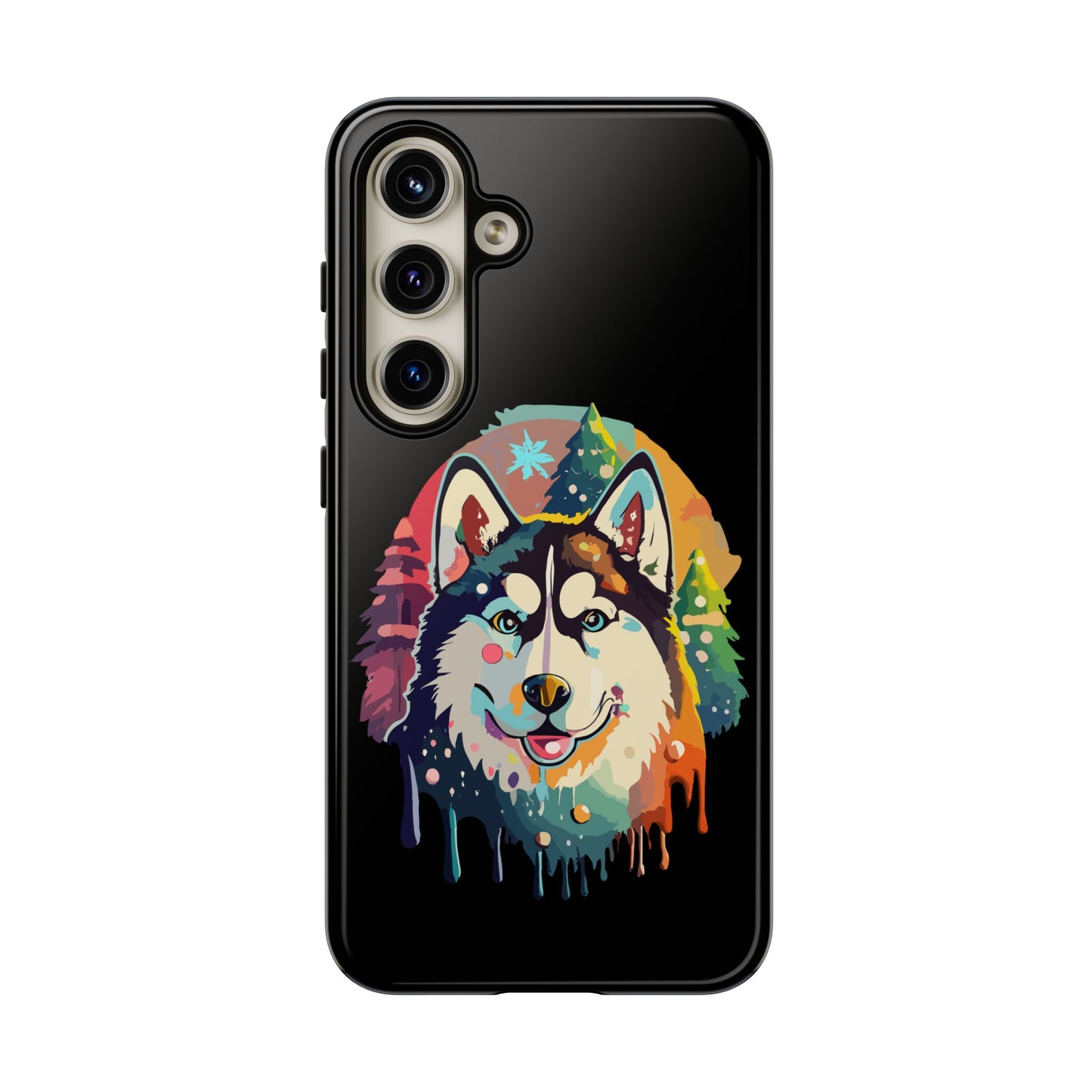 Festive Merry Dogmas Husky Christmas Phone Case for 16, Pro Max, & 15 - Cute Winter Dog Cover, Perfect Holiday Pet Gift