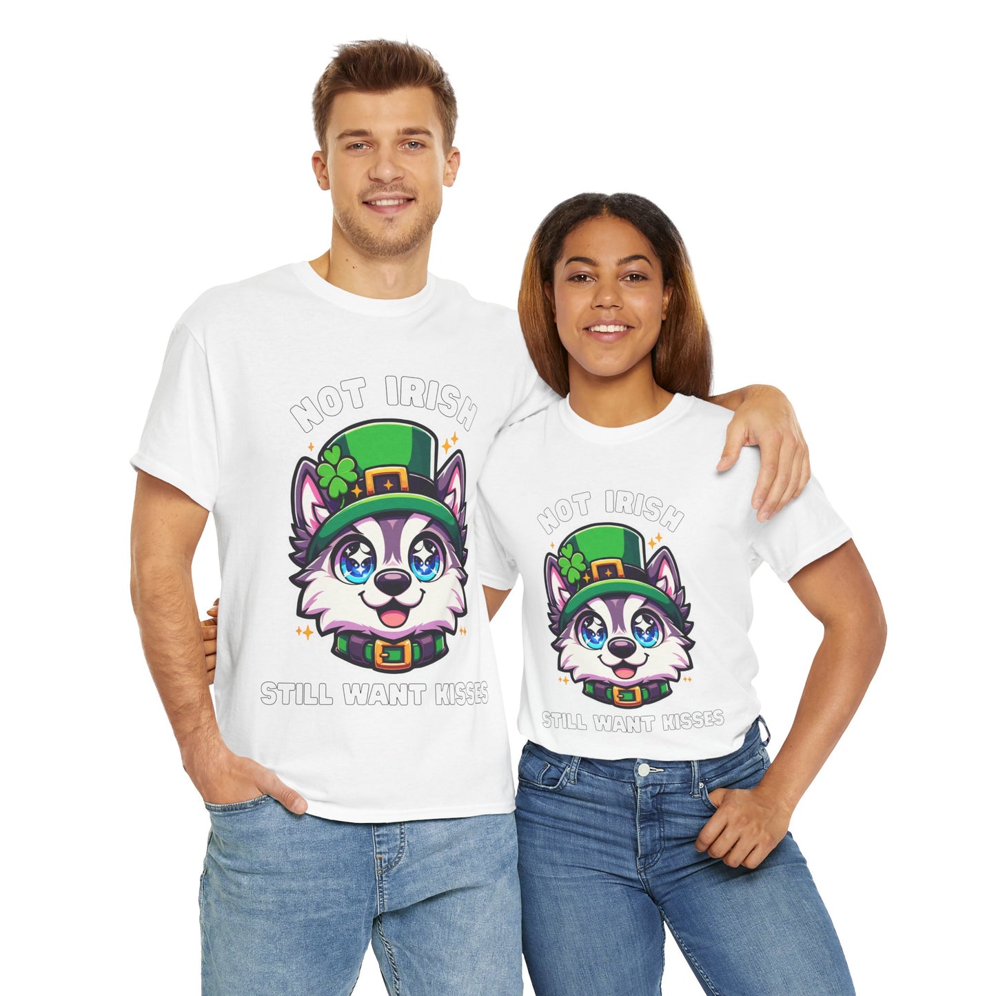 Not Irish But Kissable Husky T-Shirt - St. Patrick’s Day Themed Tee