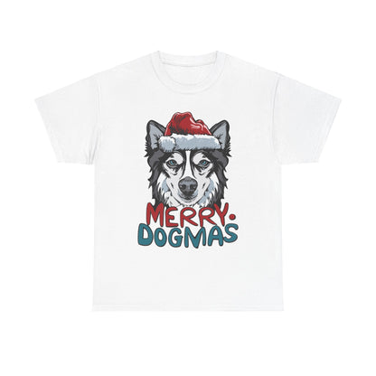 Cute Husky Christmas Shirt, Animal Lover Gift Tee For Christmas, Christmas Dogs Shirt, Christmas Tee For Dog Owner, Merry Dogmas Shirt