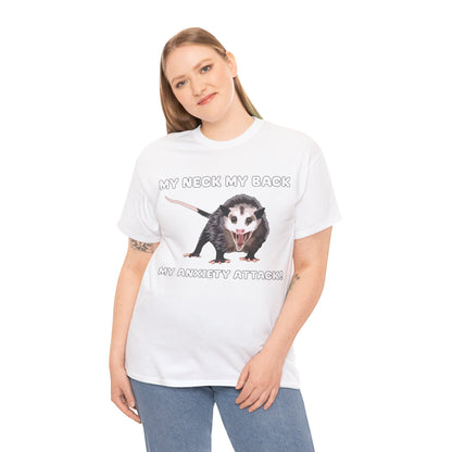 Opossum Anxiety Quote T-Shirt - Funny Stress-Relief Animal Tee