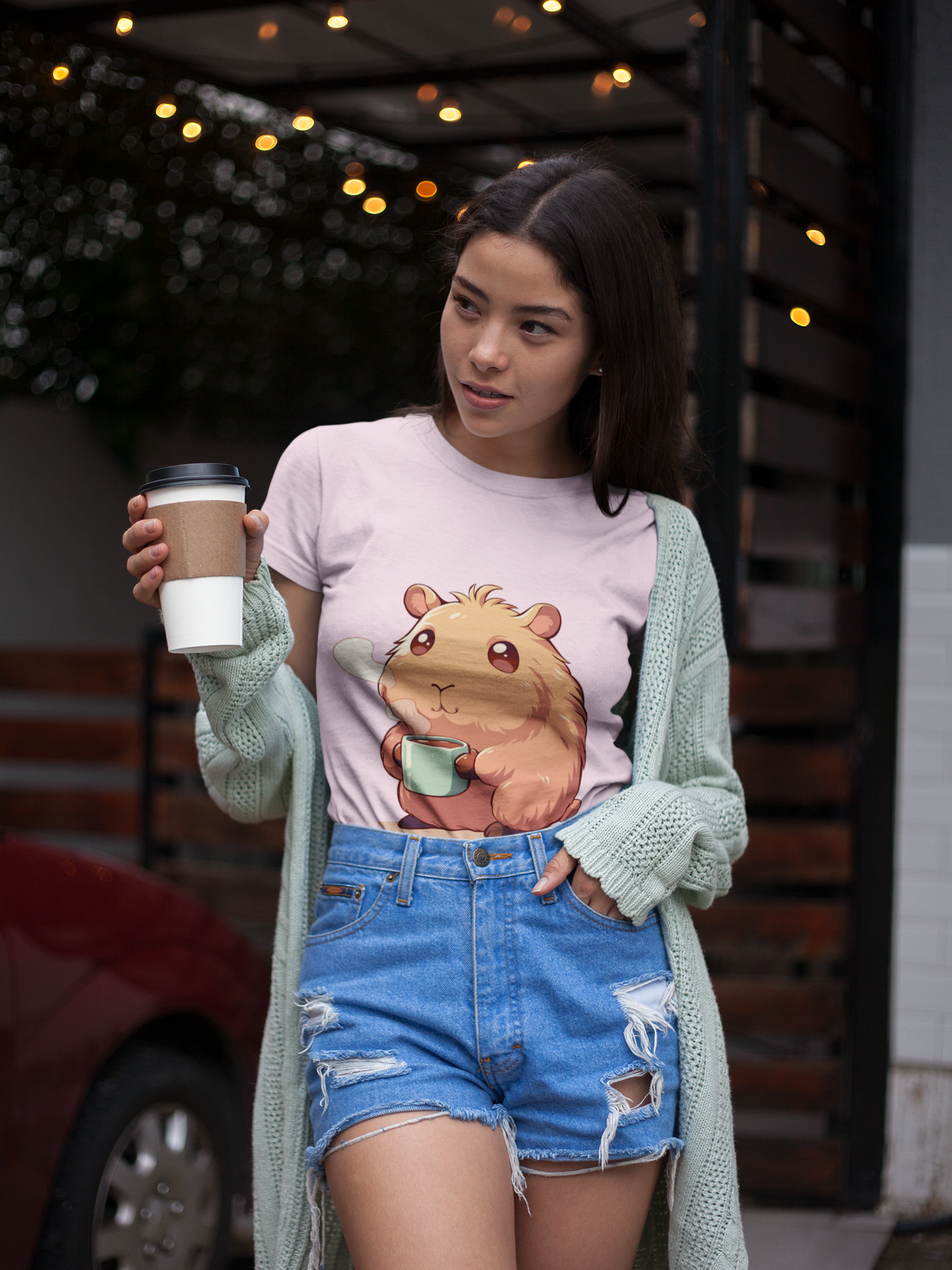 Capybara Coffee T-Shirt | Cute Animal Graphic Tee | Cozy Coffee Lover Shirt