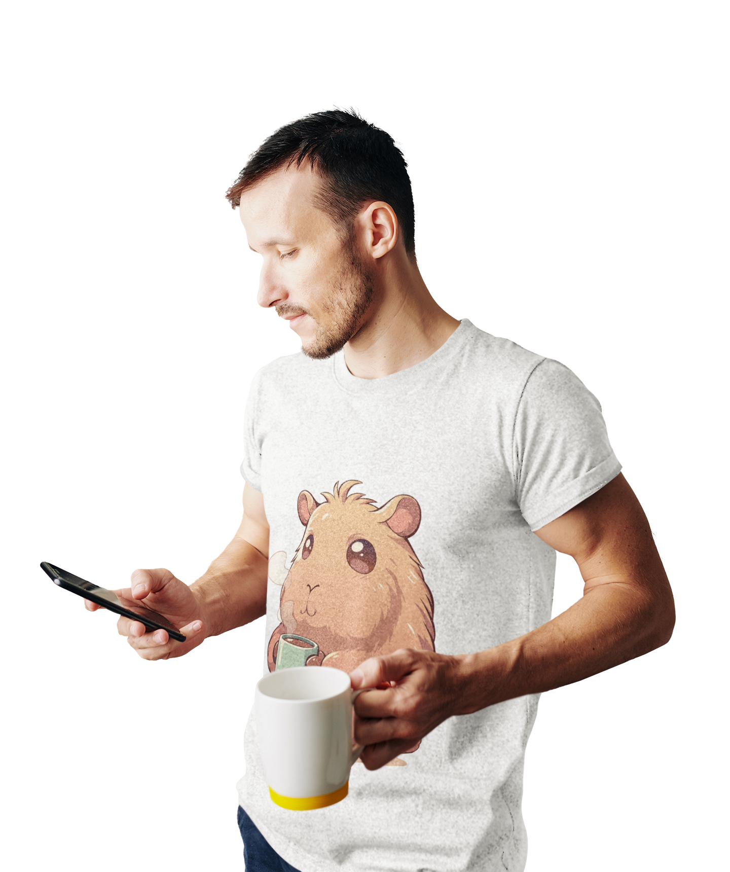 Capybara Coffee T-Shirt | Cute Animal Graphic Tee | Cozy Coffee Lover Shirt