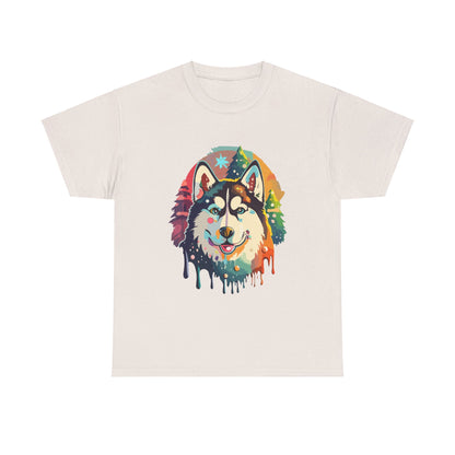 Unisex Christmas Husky tshirt - Cozy Holiday Dog t-shirt, Perfect for Winter, Xmas Gift for dog lover