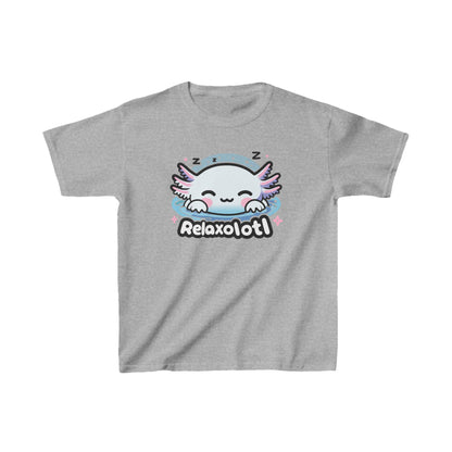 Cartoon kids Axolotl T-Shirt, Kawaii Aquatic Animal Tee, Cute Relaxolotl Lover Gift, unisex cotton shirt