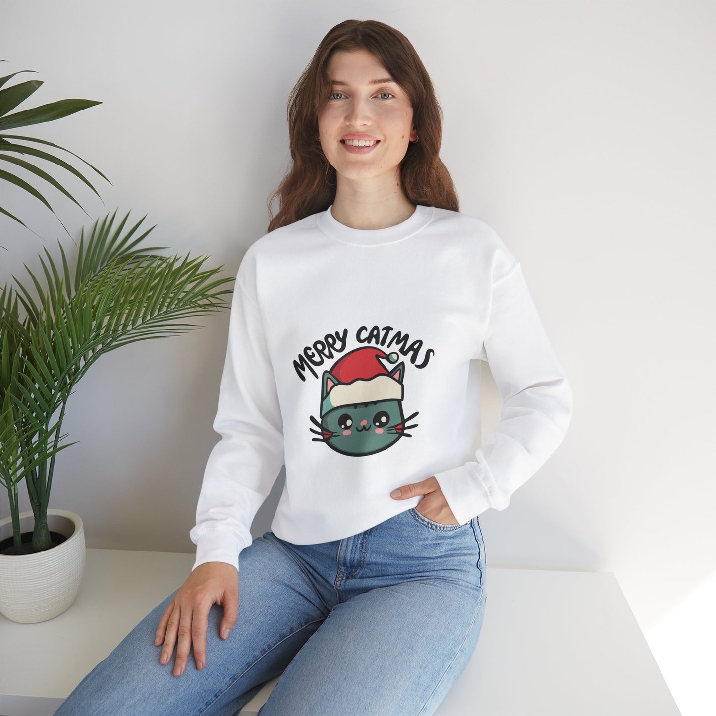 Cute Cat Christmas sweatshirt , Animal Lover Gift sweatshirt For Christmas, Christmas kitty sweatshirt, Christmas For cat Owner,Unisex