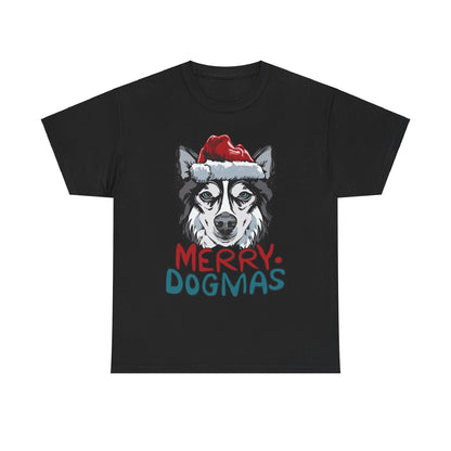 Cute Husky Christmas Shirt, Animal Lover Gift Tee For Christmas, Christmas Dogs Shirt, Christmas Tee For Dog Owner, Merry Dogmas Shirt